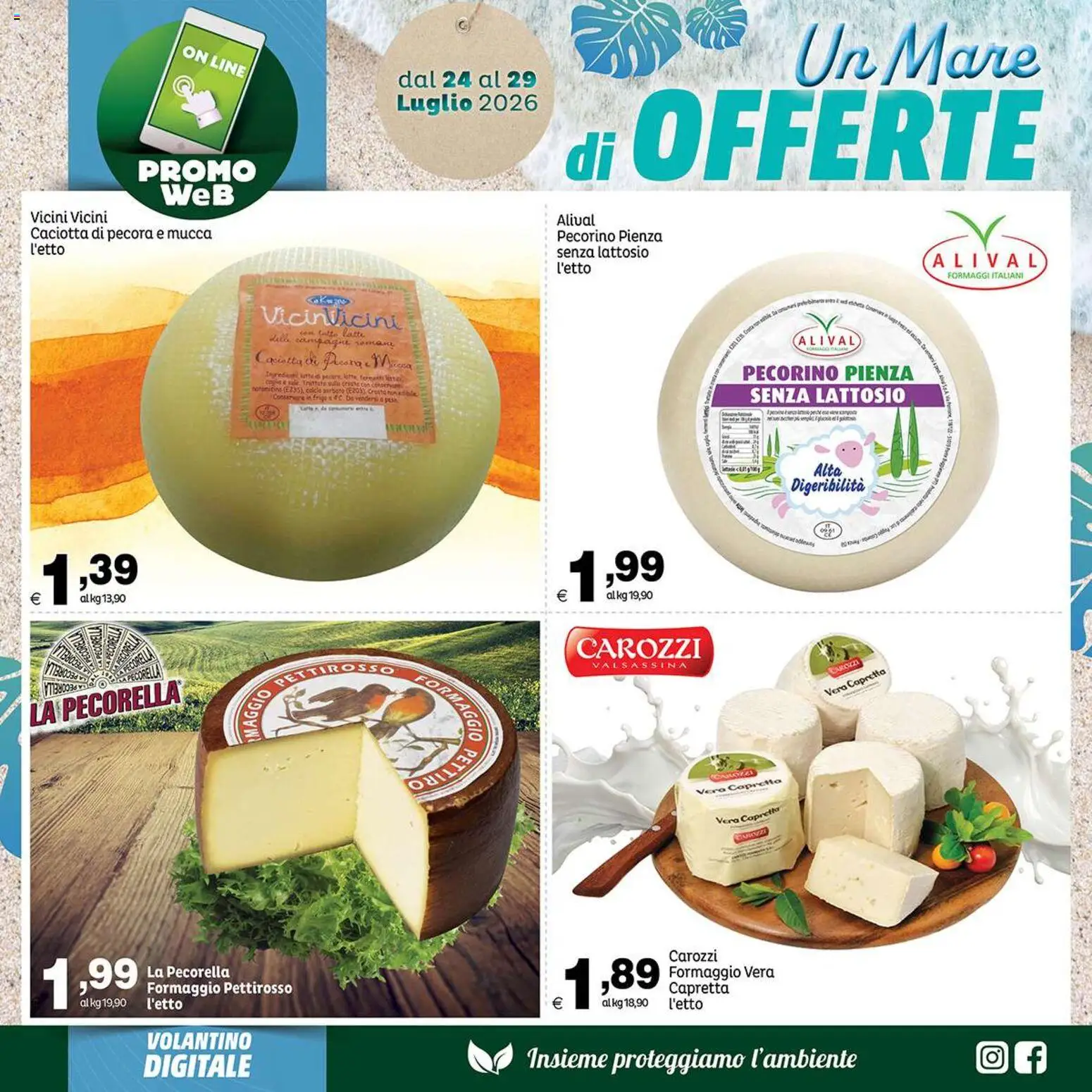 Volantino Elite Supermercati del 24/07/2026 | Pagina: 5 | Prodotti: Latte, Formaggio, Pecorino
