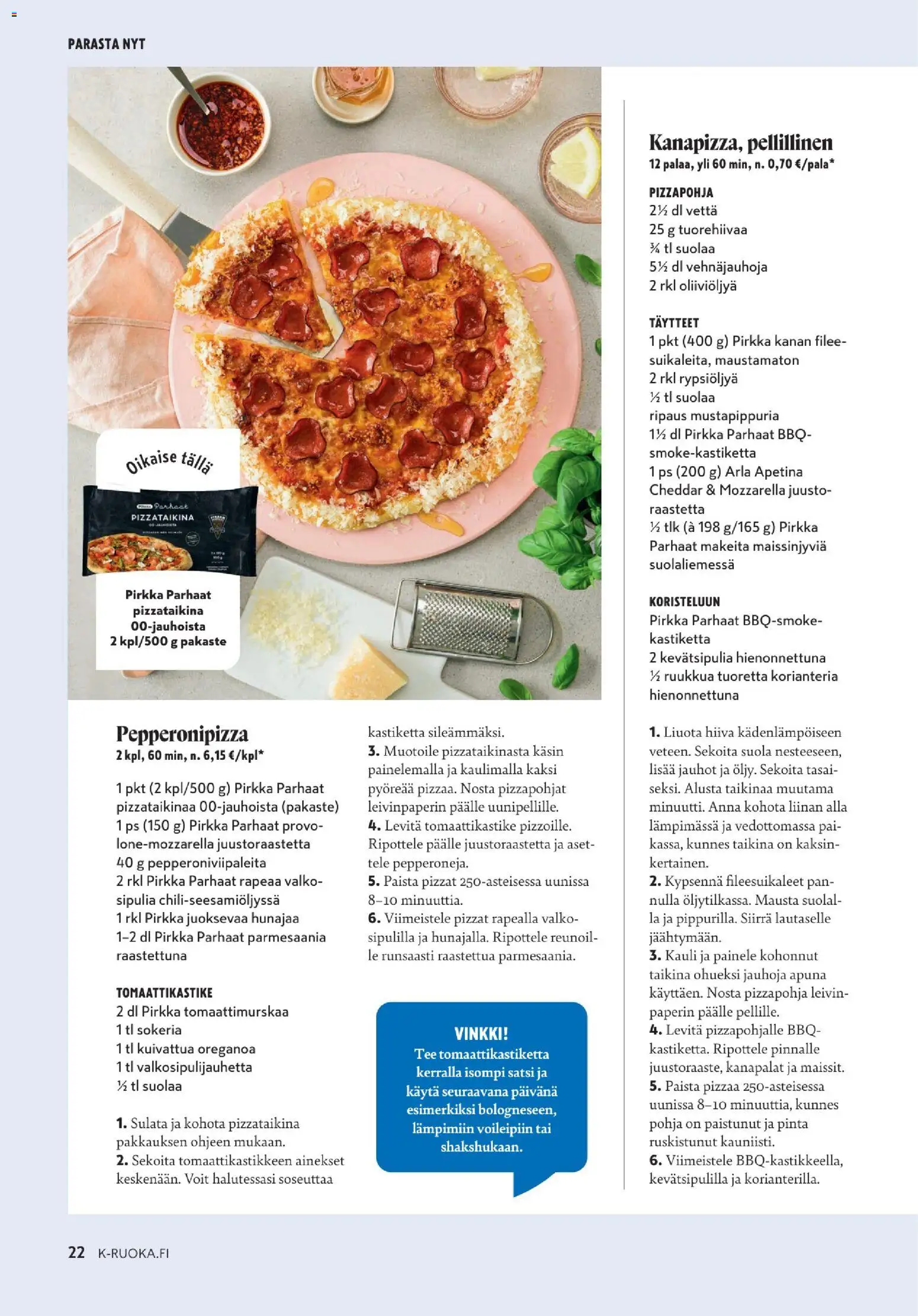 K-Market - K-Ruoka – voimassa 29/09/2026 alkaen | Sivu: 22 | Tuotteet: Mozzarella, Suola, Juusto, Tomaattikastike