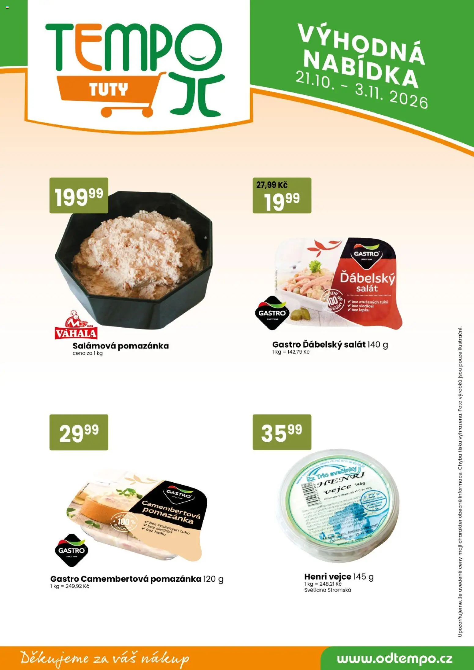 TEMPO leták - market od 21.10.2026 | Strana: 11 | Produkty: Vejce, Salát, Pomazánka, Celer