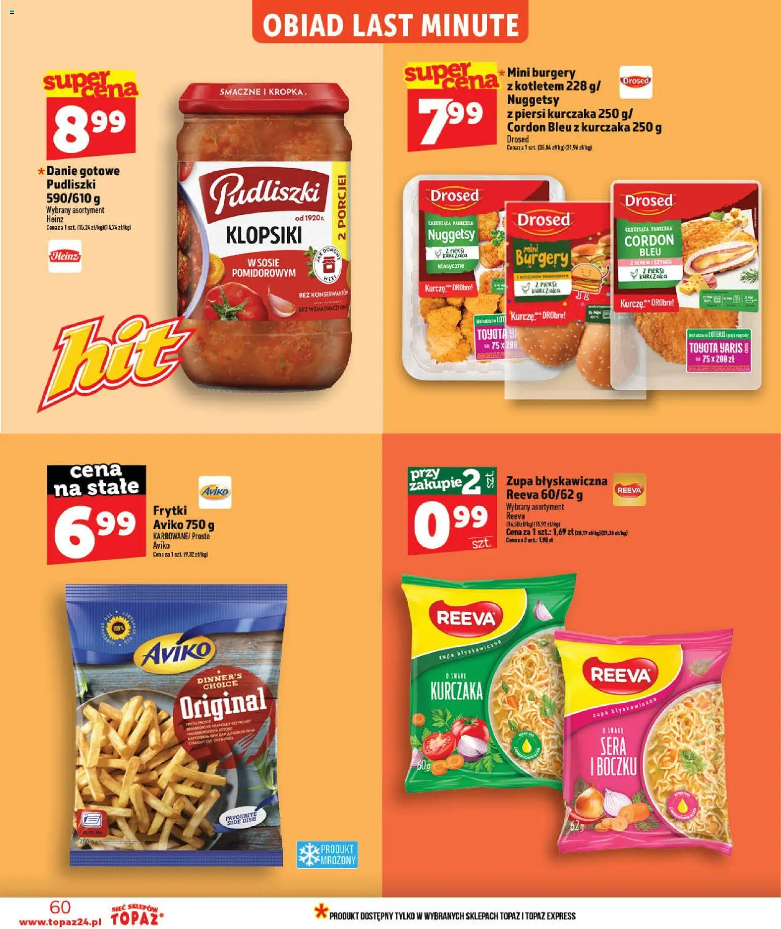 Topaz gazetka - MAZ od 28.05.2026 | Strona: 60 | Produkty: Piersi, Szynka, Klopsiki, Frytki