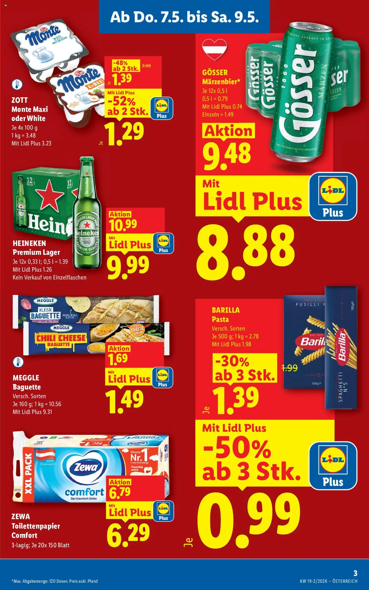 Lidl Flugblatt - Altenmarkt im Pongau, St. Johann im Pongau, Zell am See gültig ab 07.05.2026 | Seite: 3 | Produkte: Pasta, Chili, Butter, Hajdina liszt