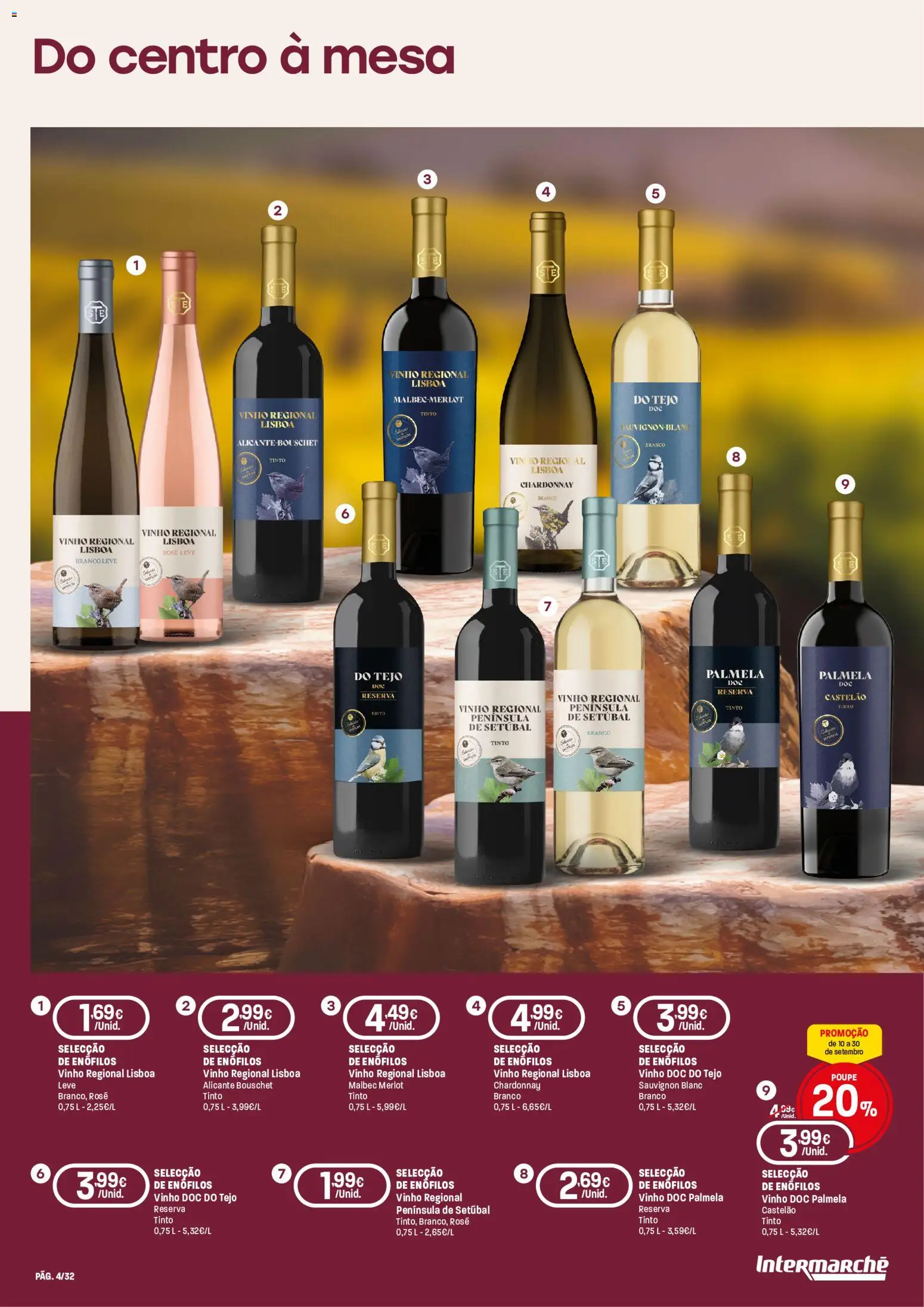Intermarché folheto Especial Vinhos Super │ válido de 10/09/2026 | Página: 4 | Produtos: Mesa, Vinho