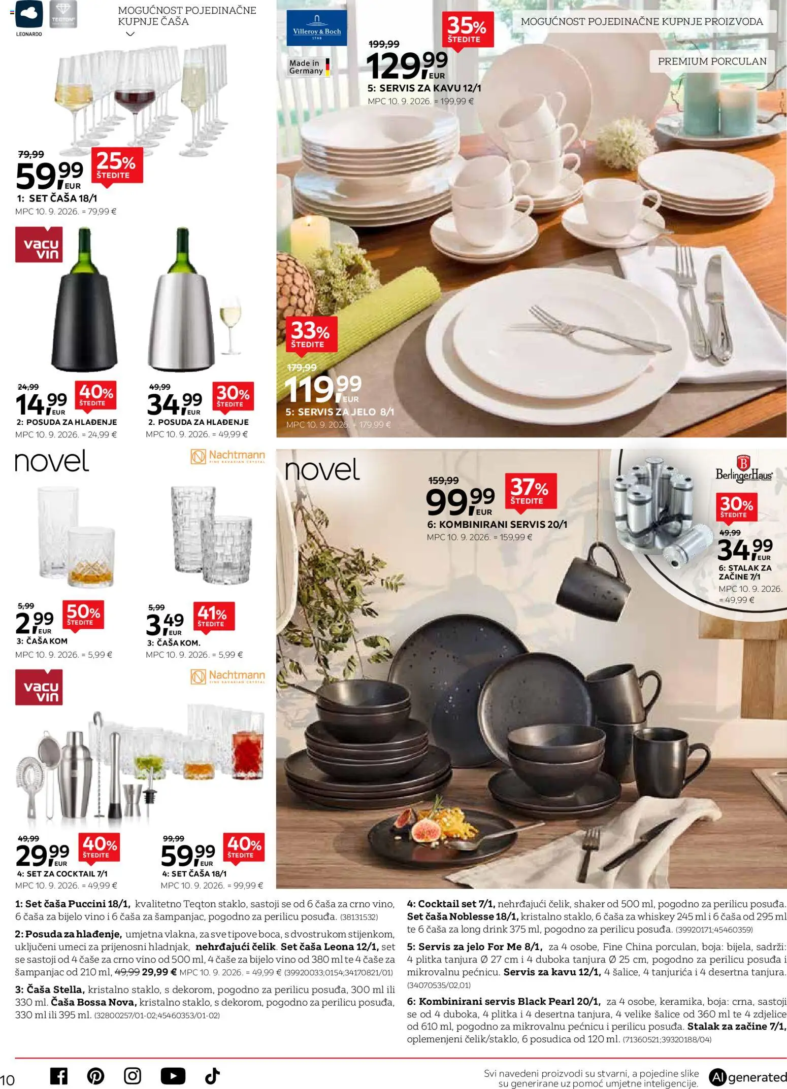 Lesnina katalog | vrijedi od 01.10.2026 | Stranica: 10 | Proizvodi: Servis za jelo, Vino, Crno vino, Šampanjac