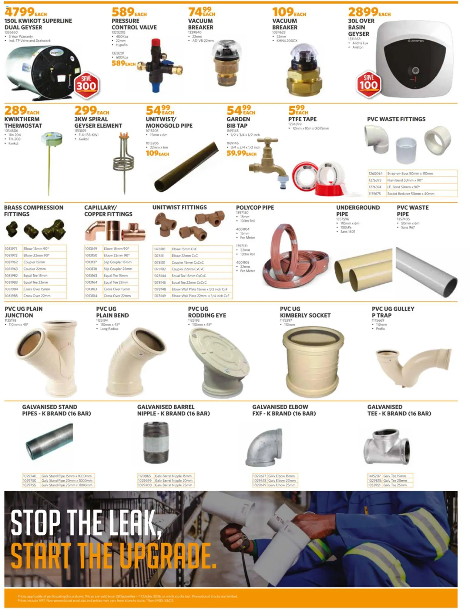 New BUCO catalogue – valid from 28/09/2026 | Page: 6 | Products: Plate, Geyser, Valve, Basin