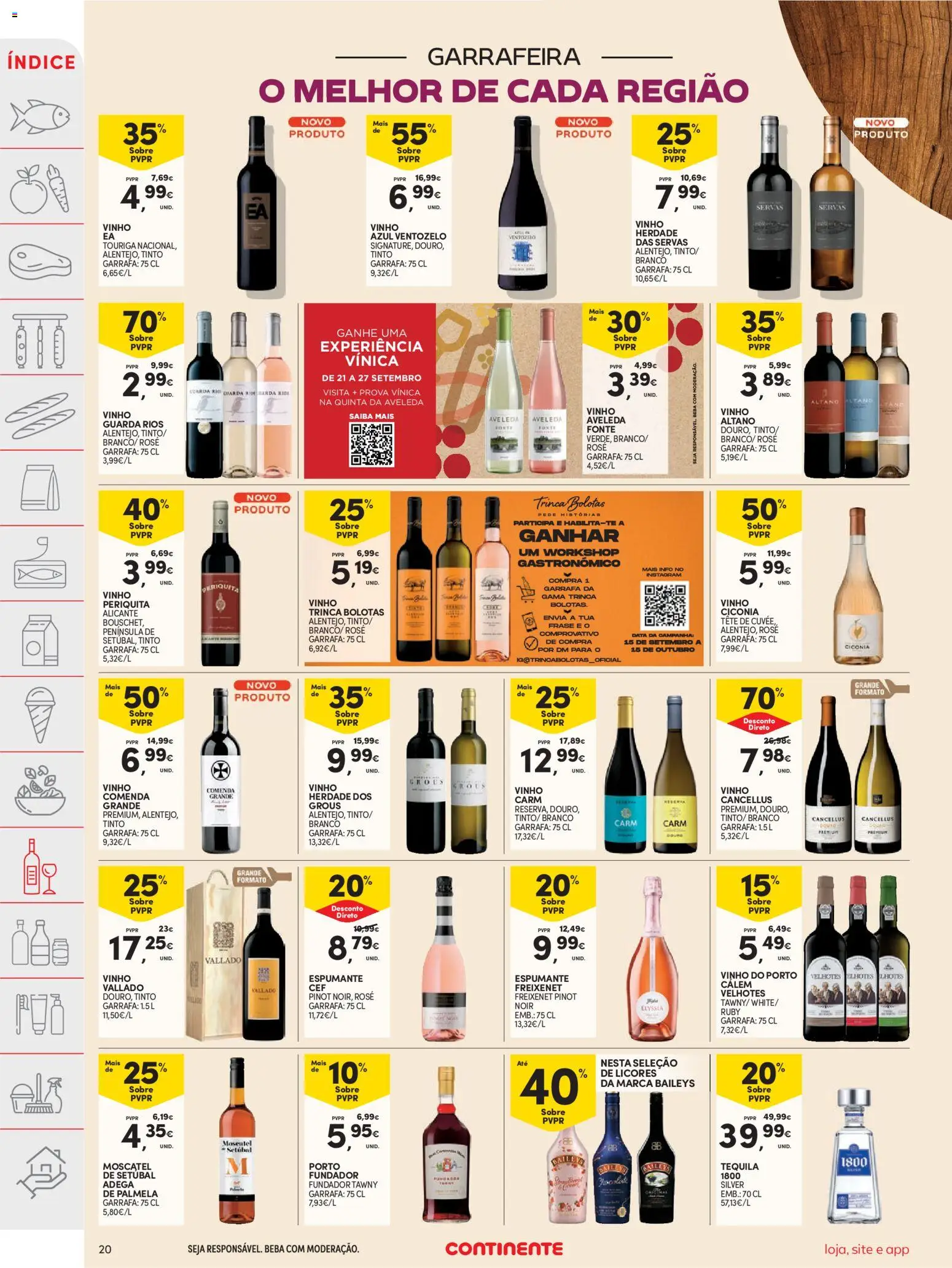 Continente folheto │ válido de 29/09/2026 | Página: 20 | Produtos: Vinho espumante, Vinho do Porto, Vinho, Tequila