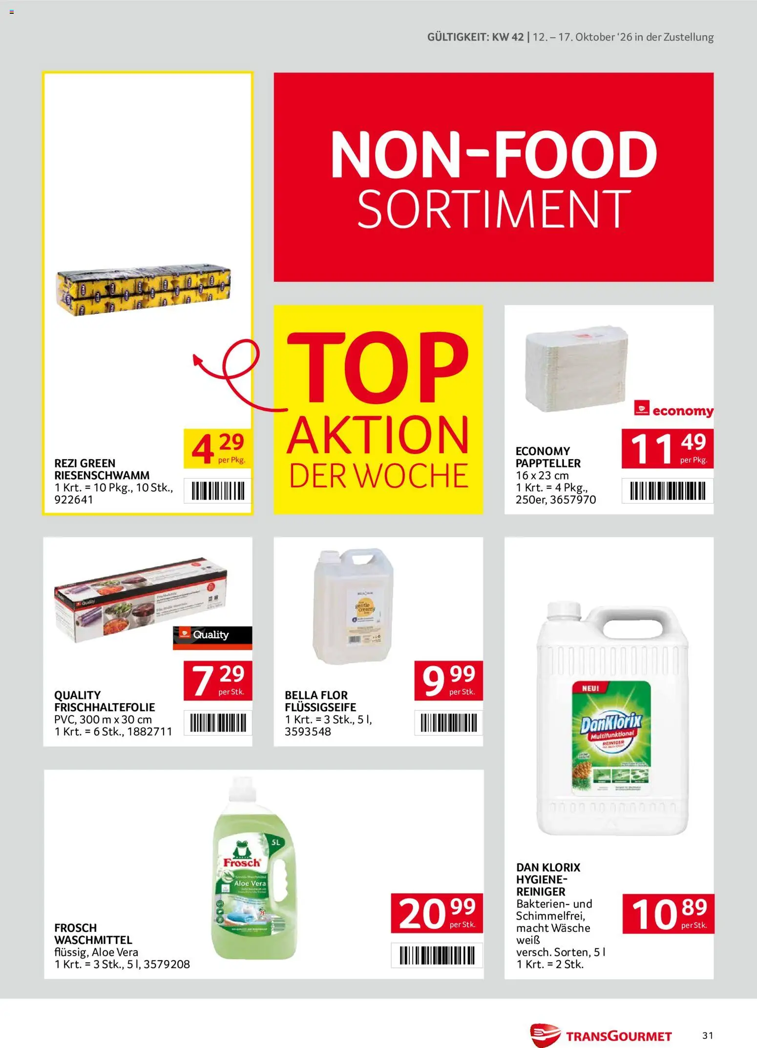 Transgourmet Flugblatt gültig ab 11.10.2026 | Seite: 31 | Produkte: Waschmittel