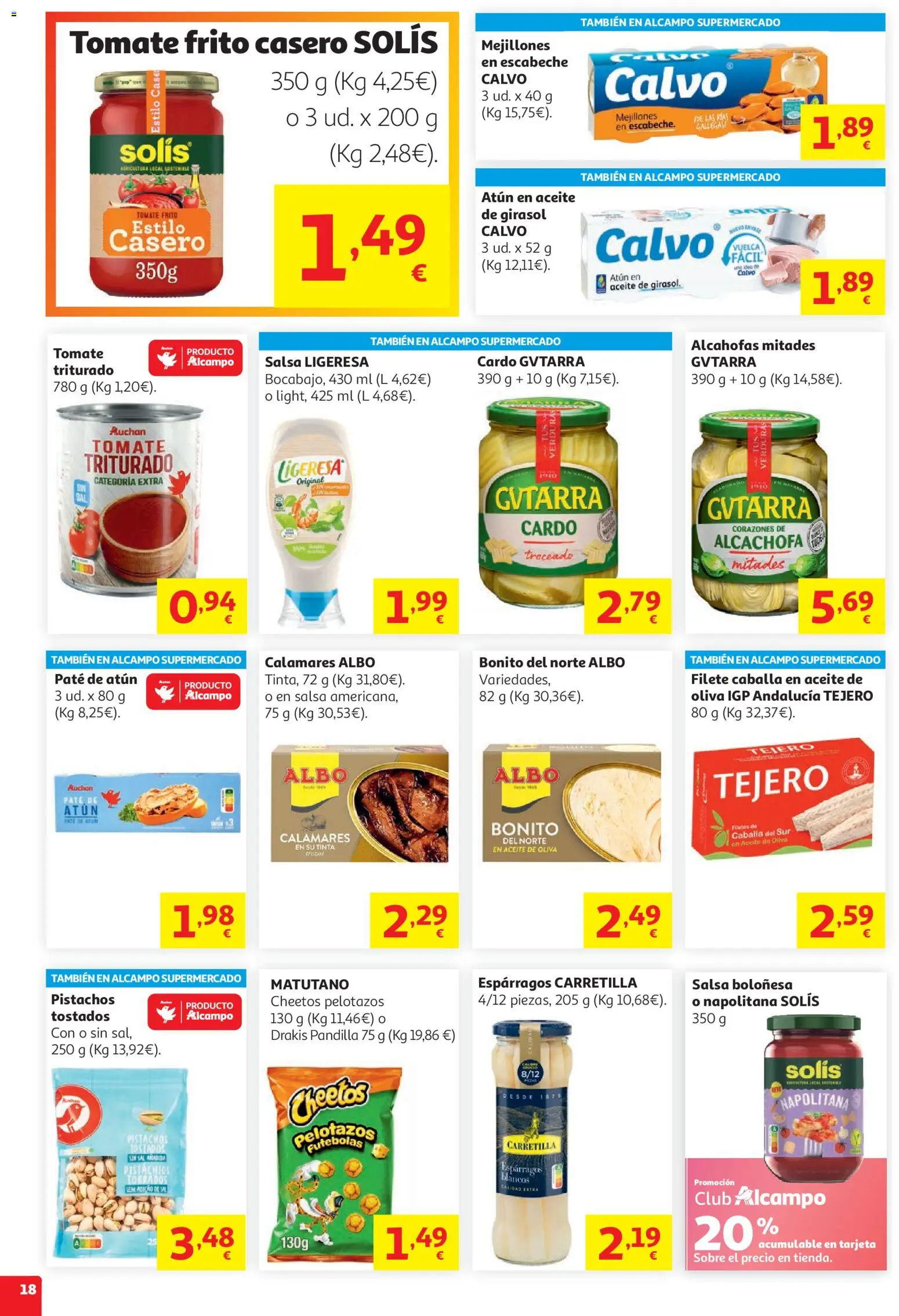 Alcampo HG Unico Mad │ válido desde el 05.05.2026 | Página: 19 | Productos: Calamares, Aceite, Νερό καρύδας, Té