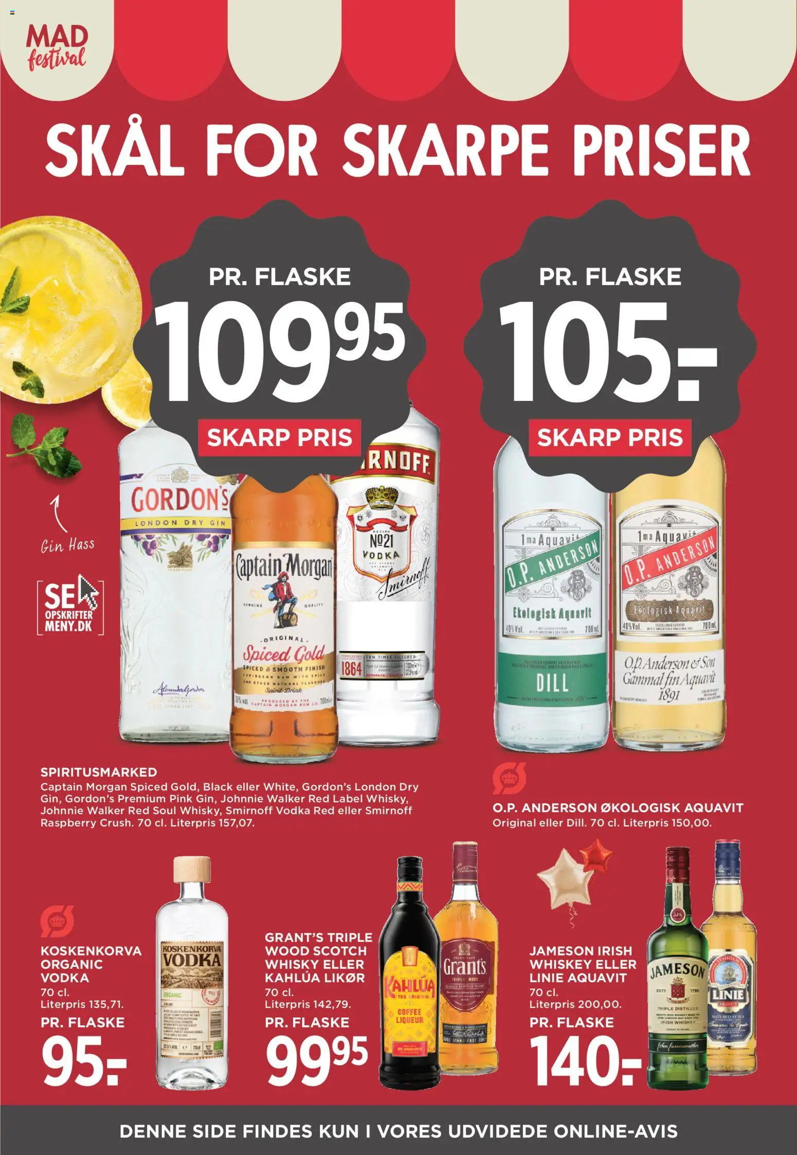 Meny tilbudsavis – gyldig fra 04/09/2026 | Side: 28 | Produkter: Gin, Vodka, Whisky, Captain Morgan