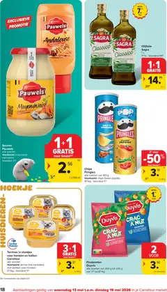 Carrefour folder Market - Voorbeeld van een folder van Carrefour, geldig van 13.05.2026 | Pagina: 18 | Producten: Pindanoten, Pringles, Keksajt, Eieren