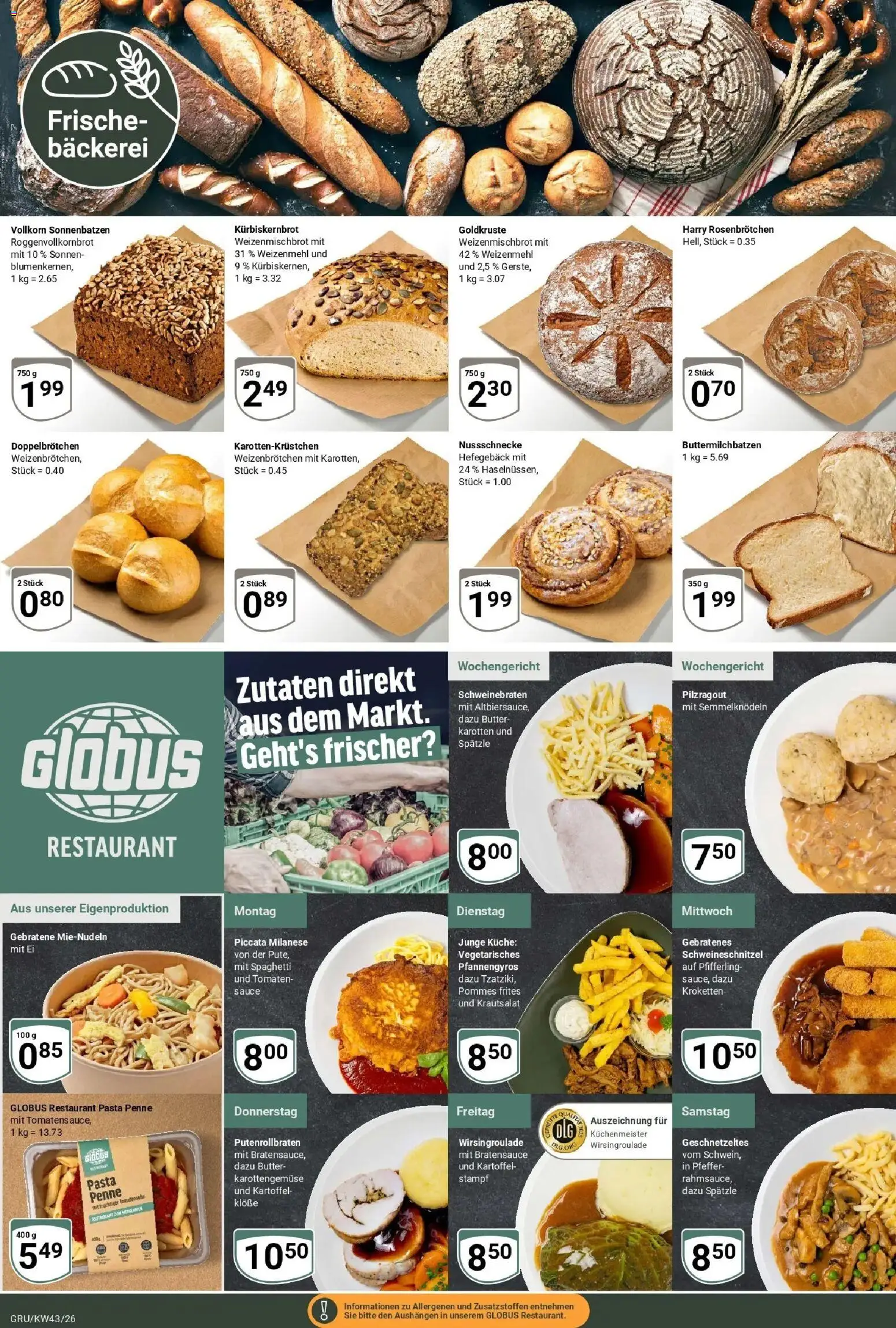 Globus Prospekt Grünstadt (ab 19.10.2026) » Angebote online | Seite: 6 | Produkte: Bäckerei, Pommes, Weizenmehl, Pommes frites