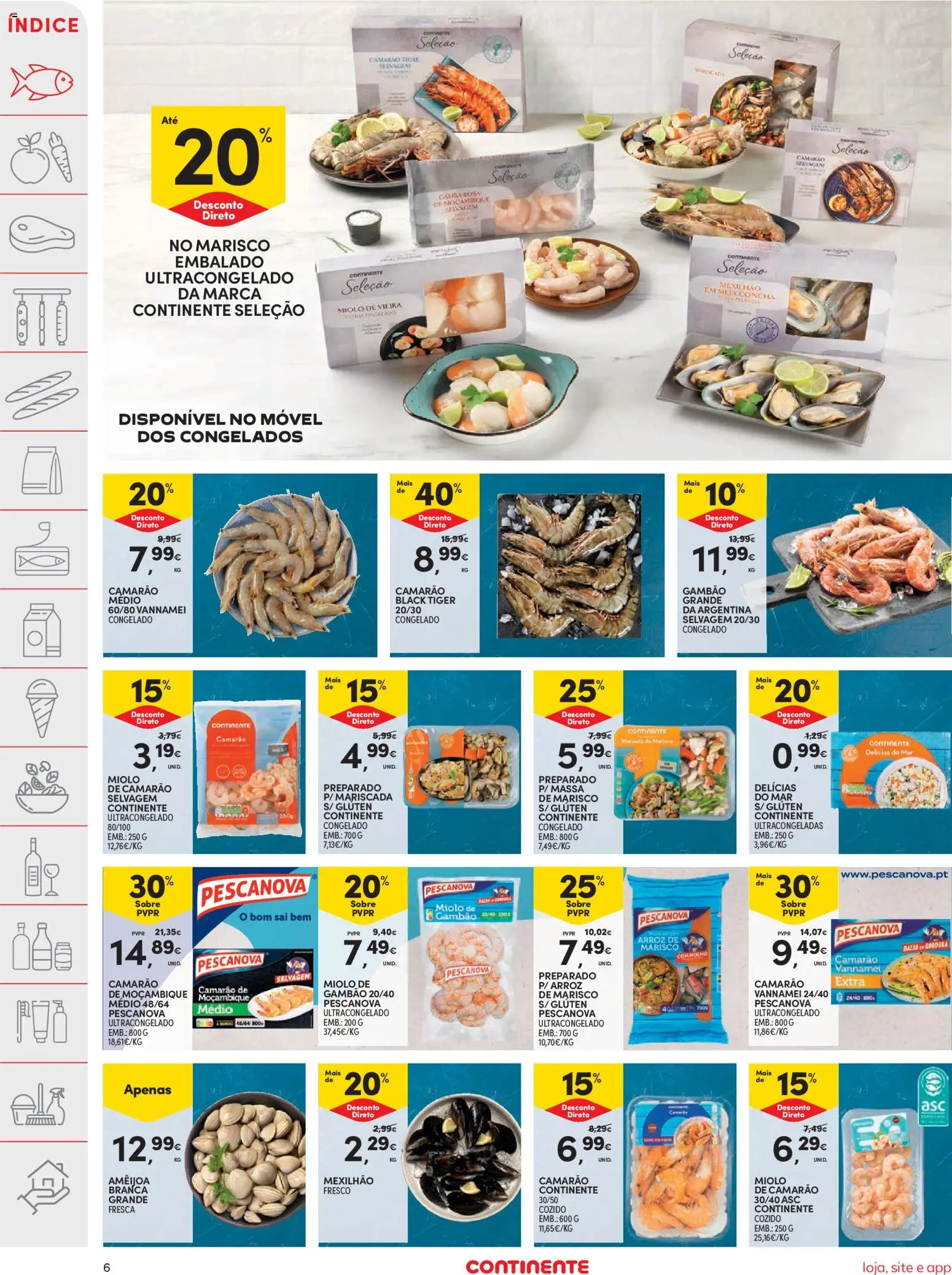 Continente folheto │ válido de 09.06.2026 | Página: 6 | Produtos: Camarão, Arroz, Massa
