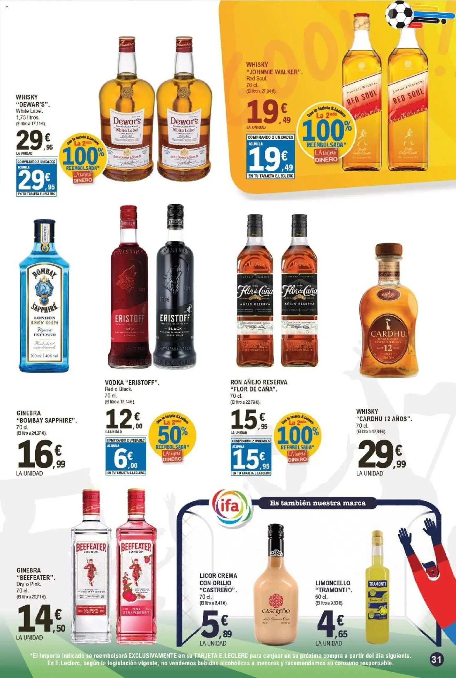 E.Leclerc folleto Gool │ válido desde el 03.06.2026 | Página: 31 | Productos: Licor, Ron, Vodka, Whisky