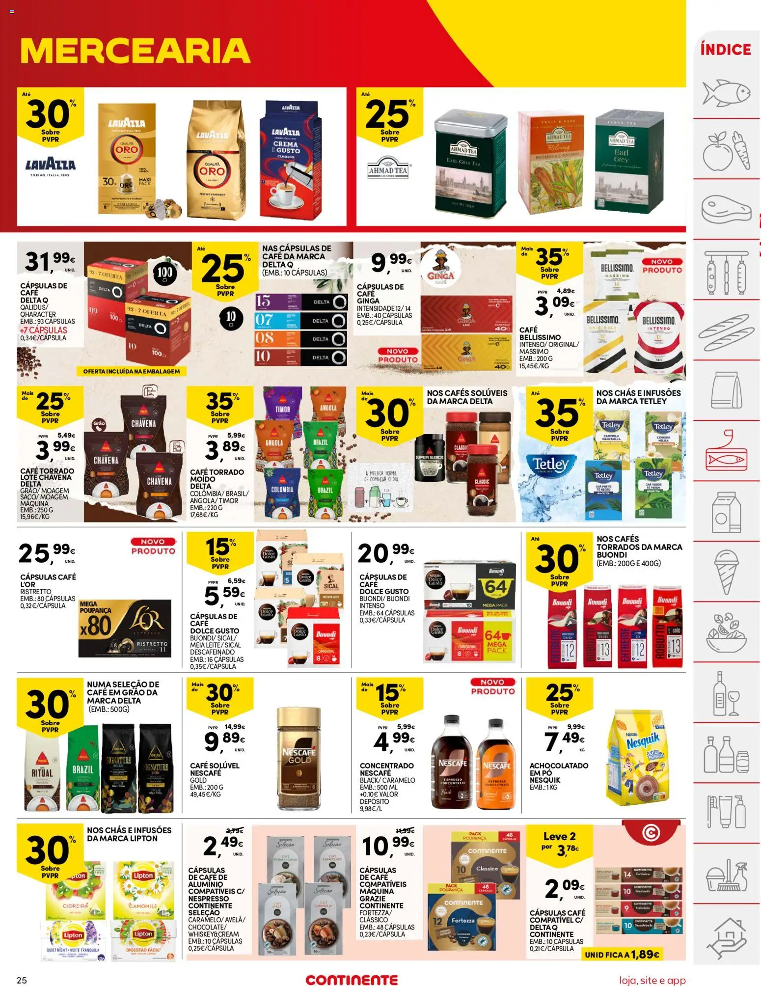 Continente folheto │ válido de 16.06.2026 | Página: 25 | Produtos: Pó, Café solúvel, Chocolate, Proteina