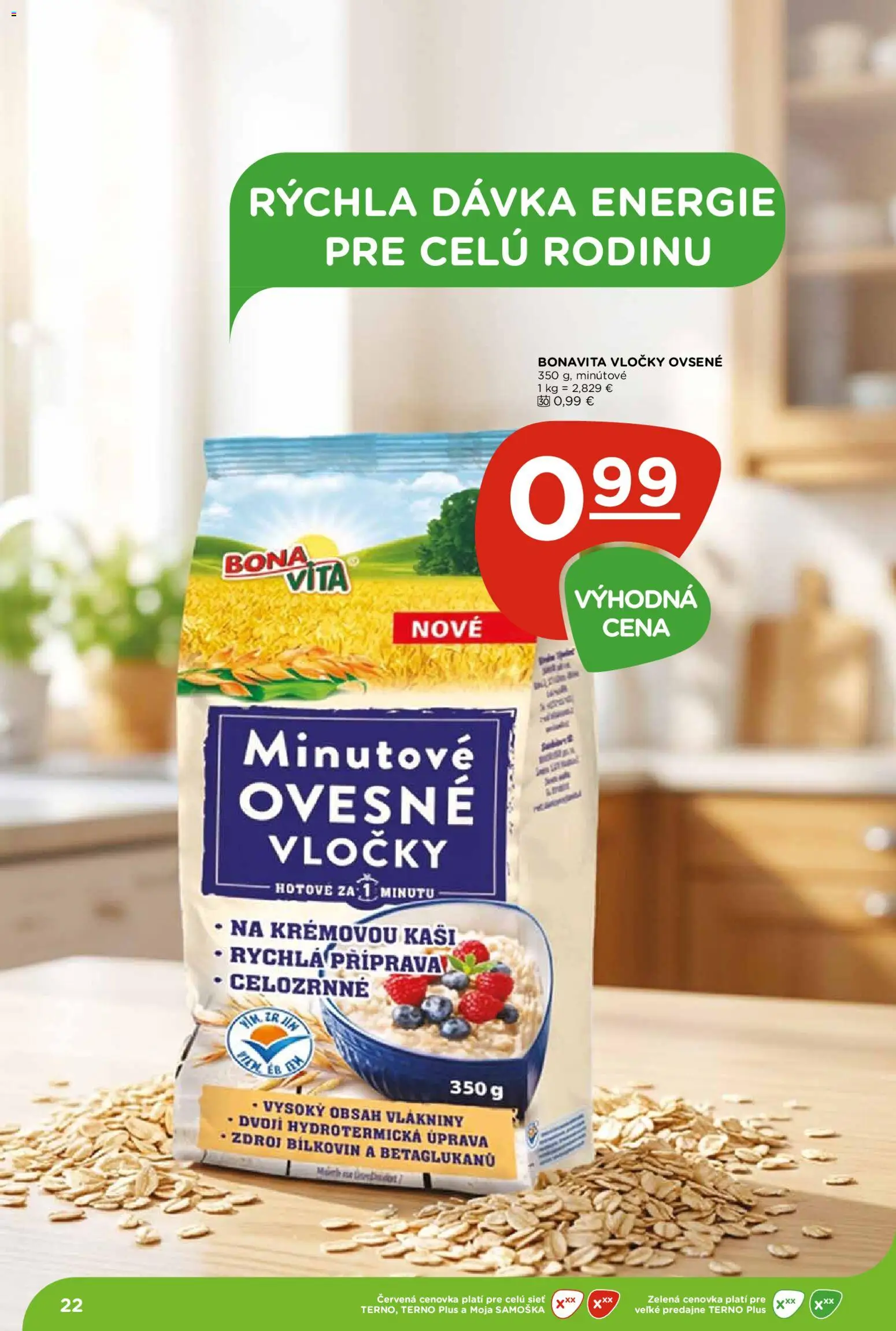 Nové Terno akcie – leták je platný od 20.08.2026 | Strana: 22 | Produkty: Vločky