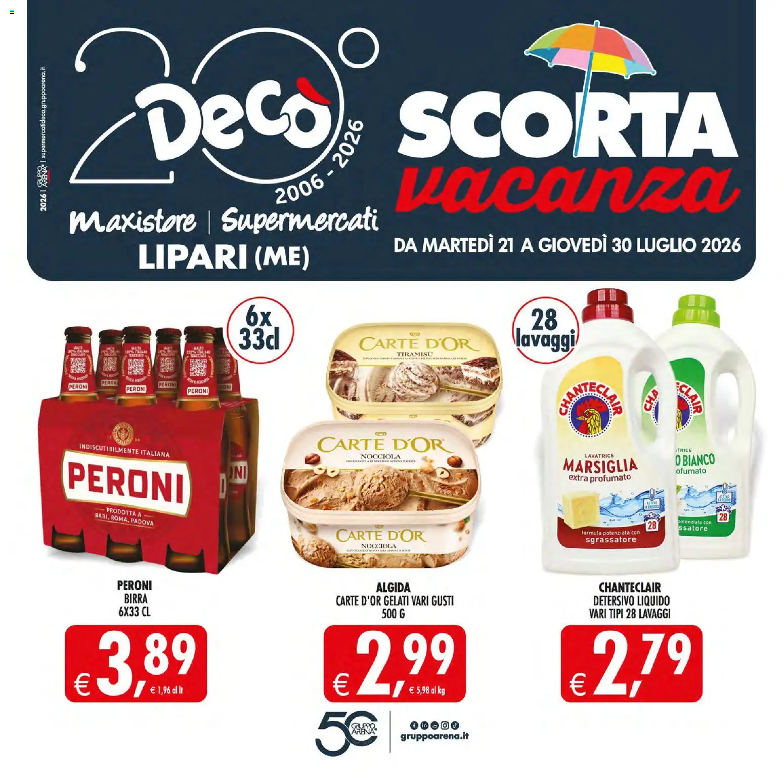 Volantino Decò del 21/07/2026 | Pagina: 1 | Prodotti: Sgrassatore, Lavatrice