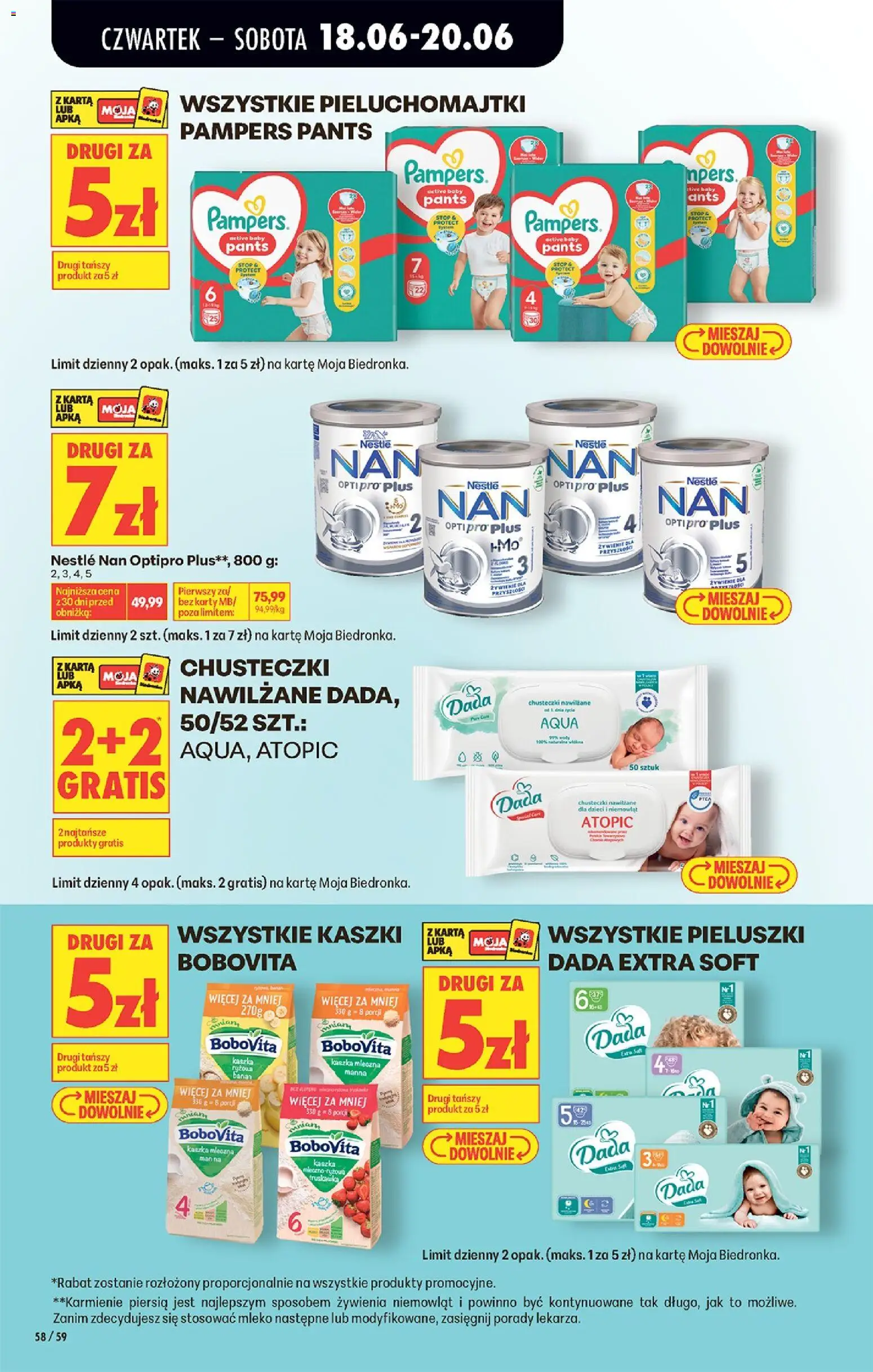 Biedronka gazetka od czwartku od 18.06.2026 | Strona: 76 | Produkty: Kaczka, Pampers, Pieluchomajtki, Nestle nan optipro plus