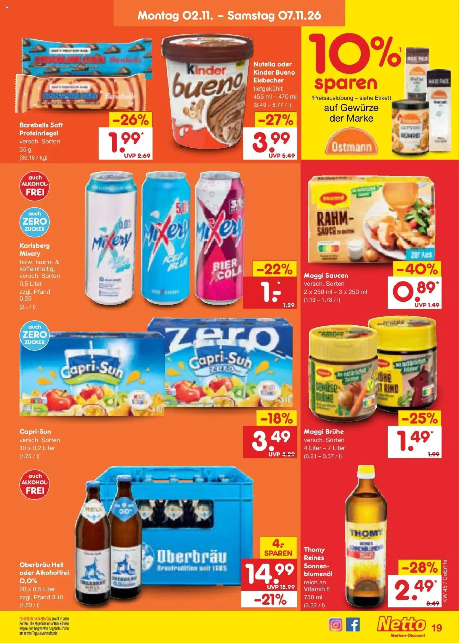 Netto Marken-Discount Prospekt Weimar (ab 02.11.2026) » Angebote | Seite: 33 | Produkte: Maggi, Kinder bueno, Brühe, Zucker