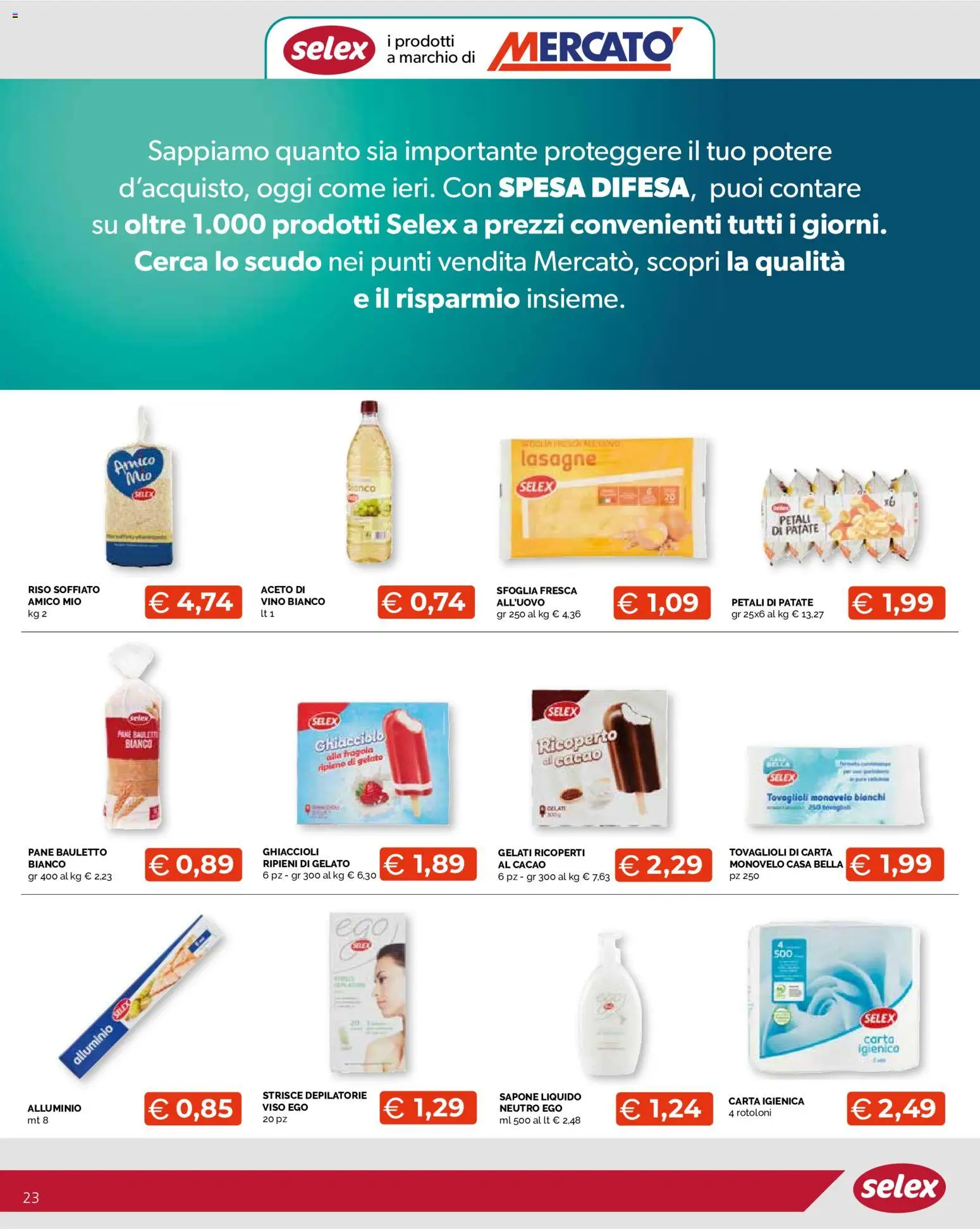Volantino Mercatò del 18.06.2026 | Pagina: 23 | Prodotti: Riso, Gelato, Vino, Aceto