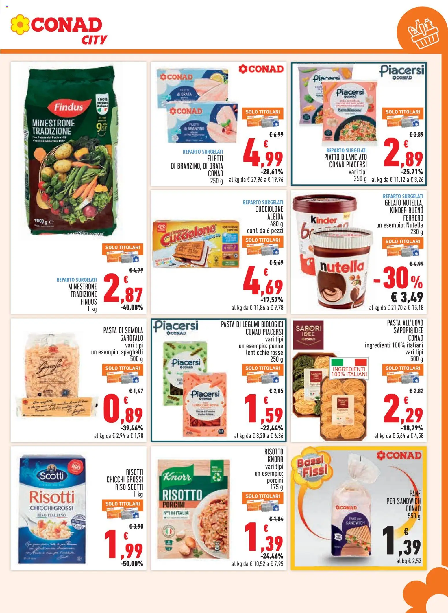 Volantino Conad del 23/09/2026 | Pagina: 9 | Prodotti: Lenticchie rosse, Orata, Pasta di semola, Pasta