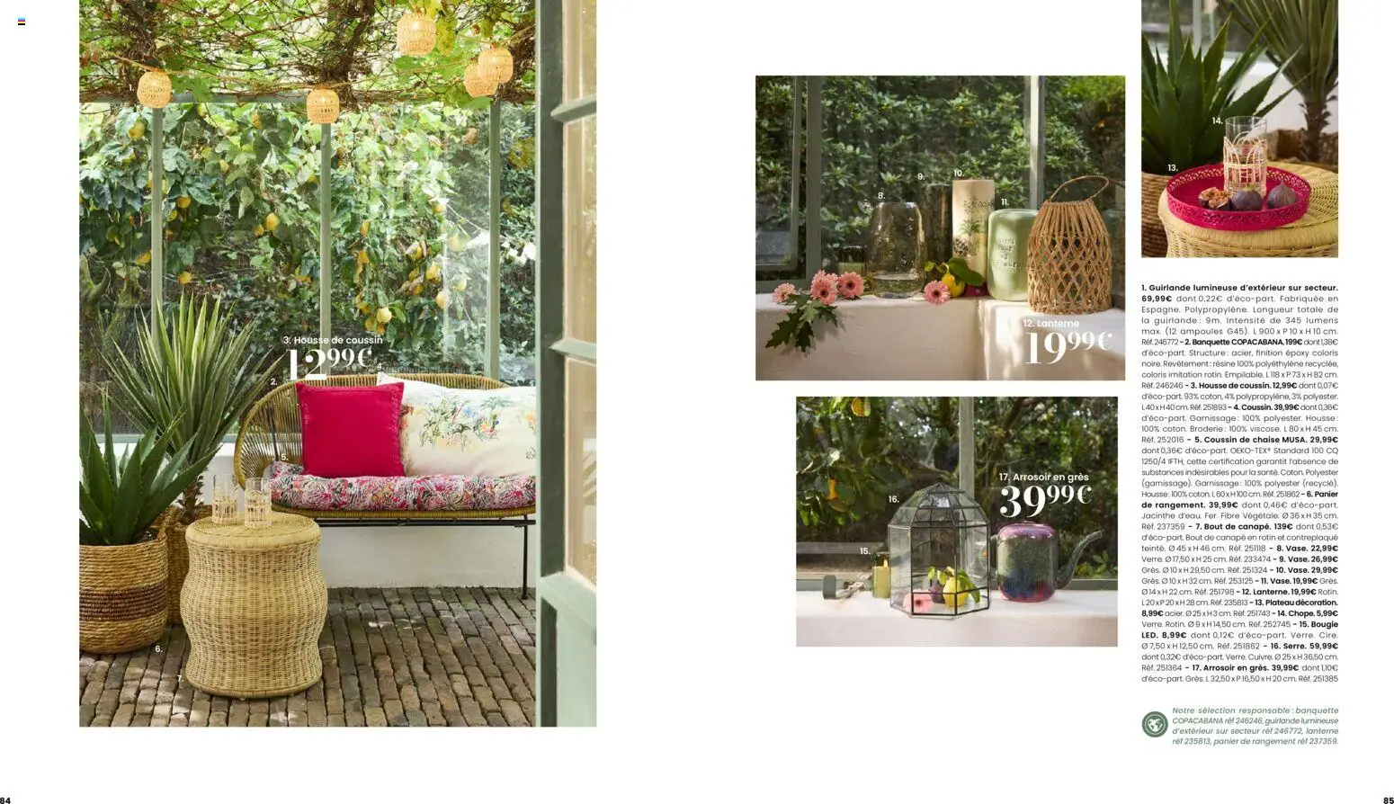 {H1} | Page: 43 | Produits: Plateau, Chaise, Arrosoir, Panier