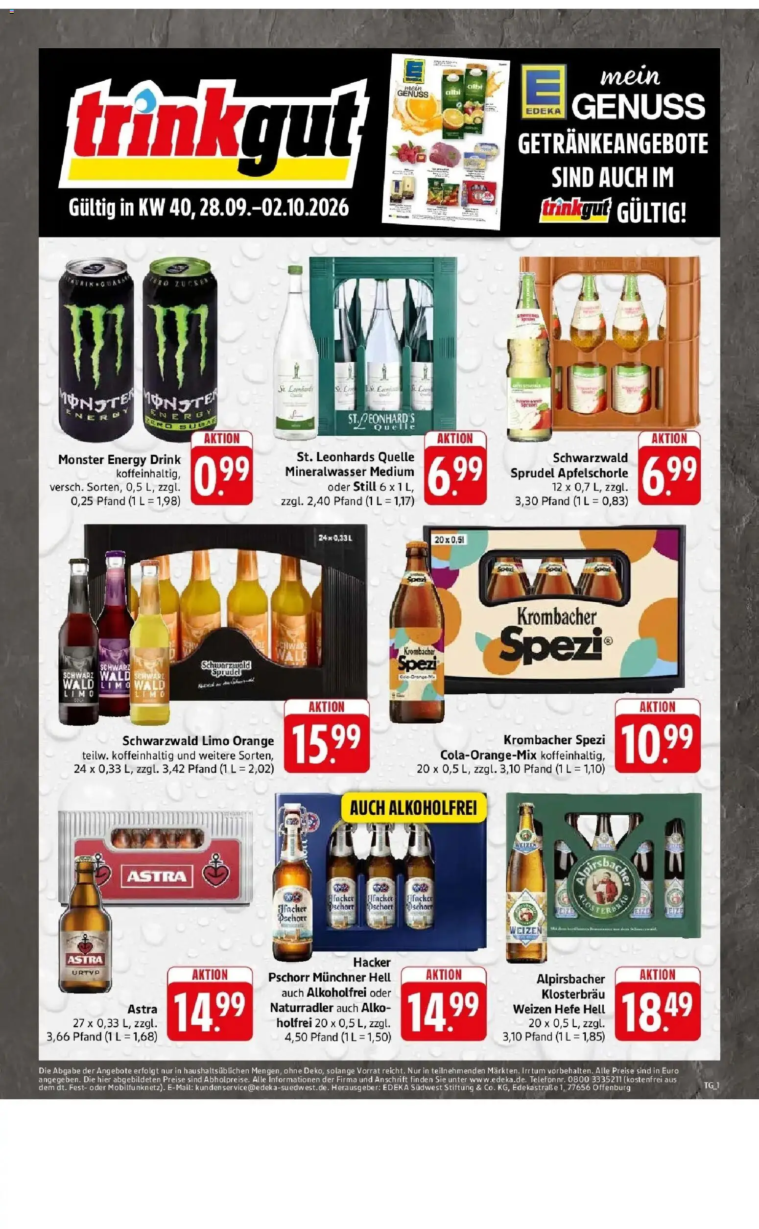 Edeka Prospekt Reutlingen (ab 28.09.2026) » Angebote Online | Seite: 66 | Produkte: Energy, Astra, Monster, Krombacher