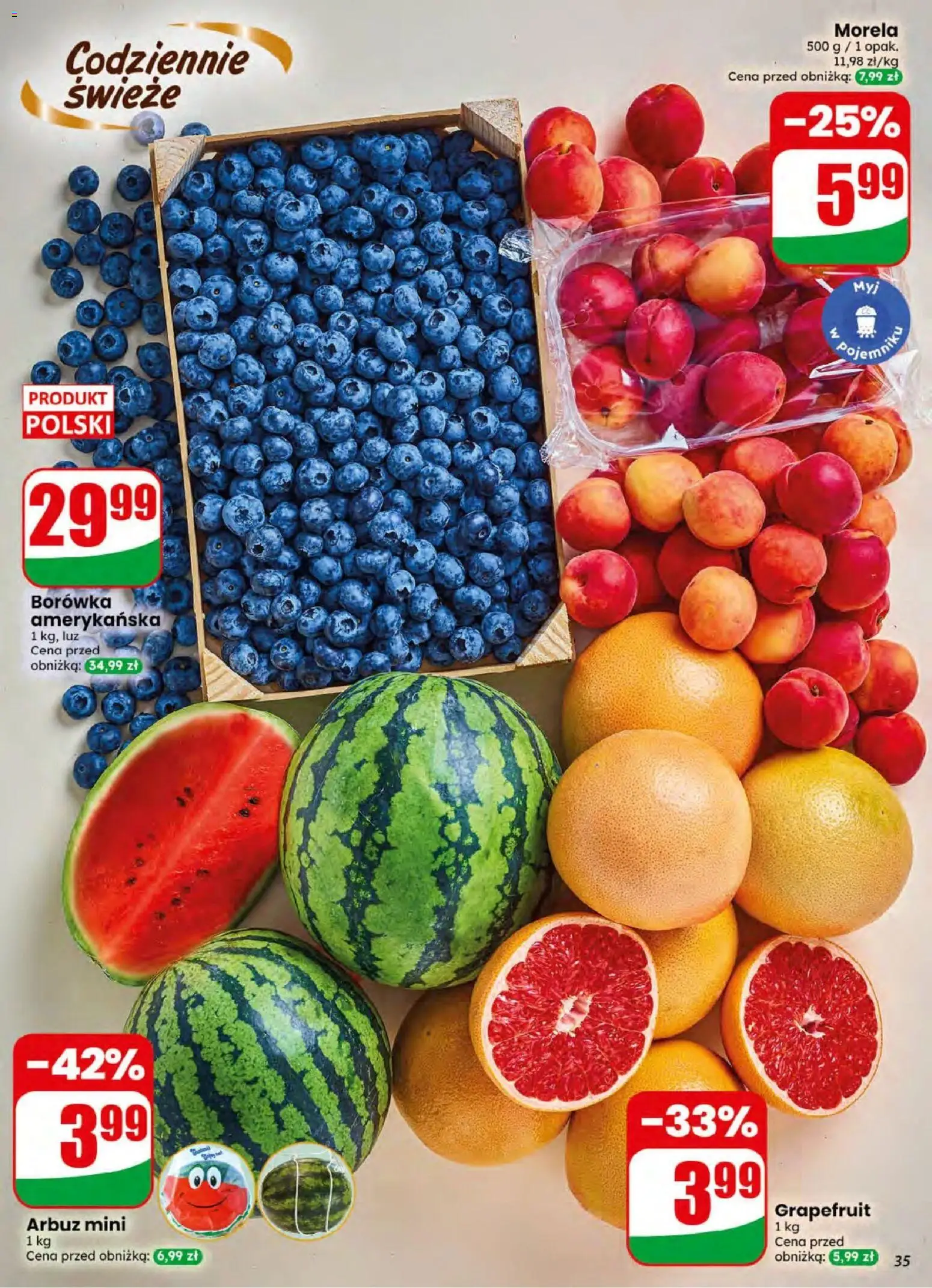 Dino gazetka od 08.07.2026 | Strona: 35 | Produkty: Arbuz, Borówka amerykańska