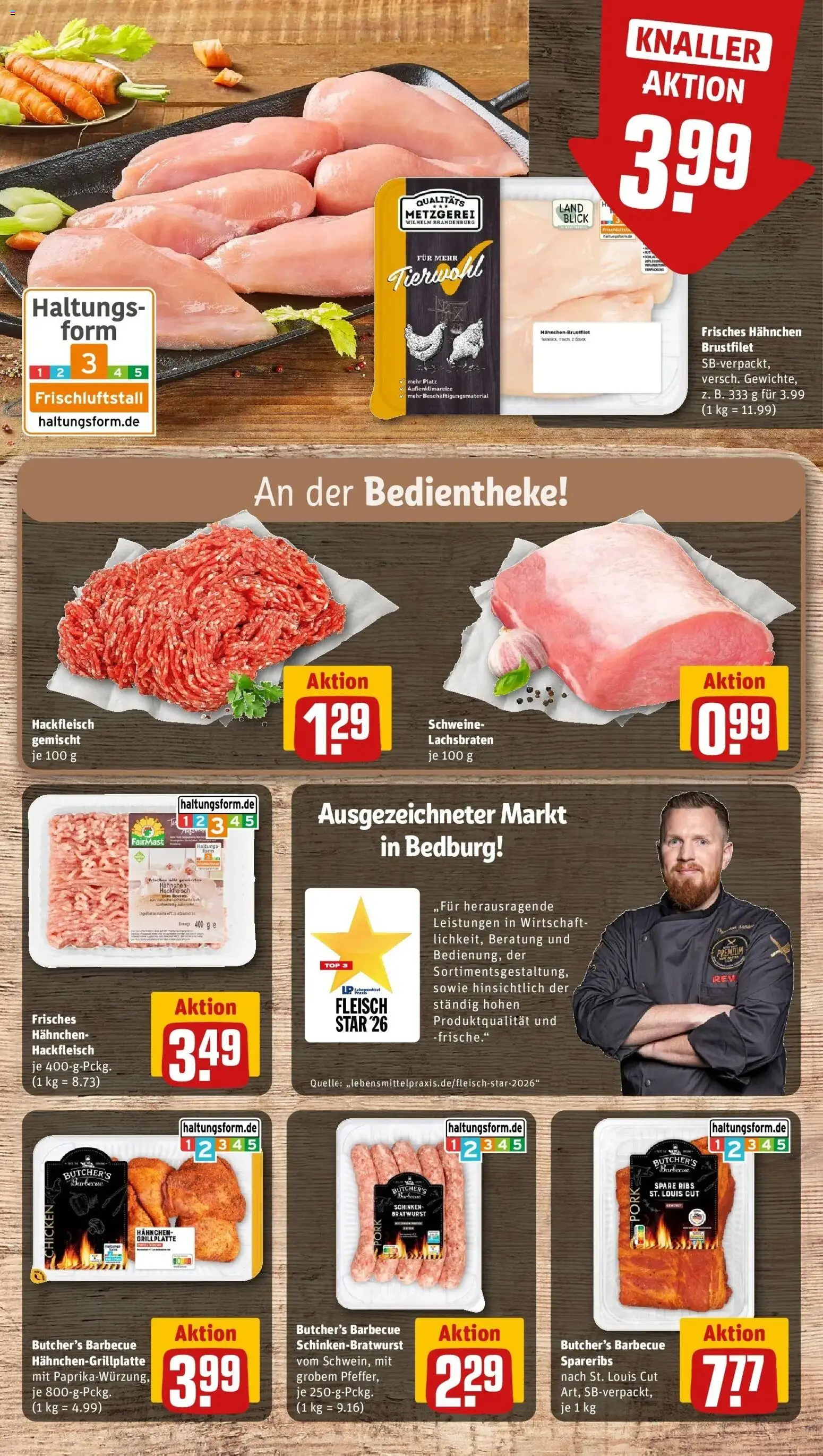 REWE Prospekt ab 17.08.2026 zum Blättern » Angebote | Seite: 10 | Produkte: Spare ribs, Schinken, Fleisch, Hackfleisch