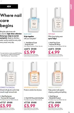 Preview of Oriflame - Offers valid from 06.05.2026 | Page: 75 | Products: Nail polish, Peeling, Coat, Oil