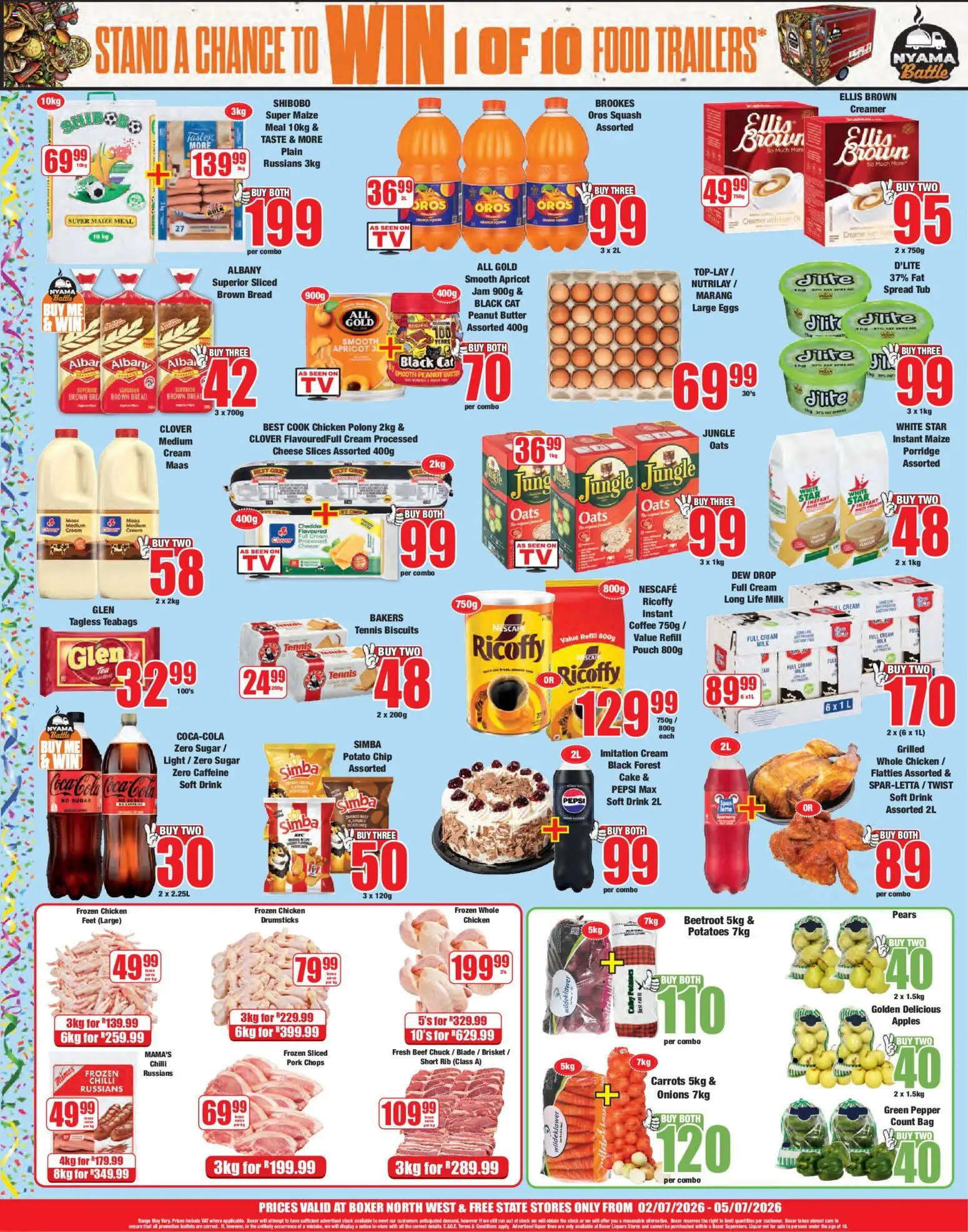 New Boxer catalogue – valid from 02/07/2026 | Page: 2 | Products: Pears, Cake, Chicken, Peanut butter