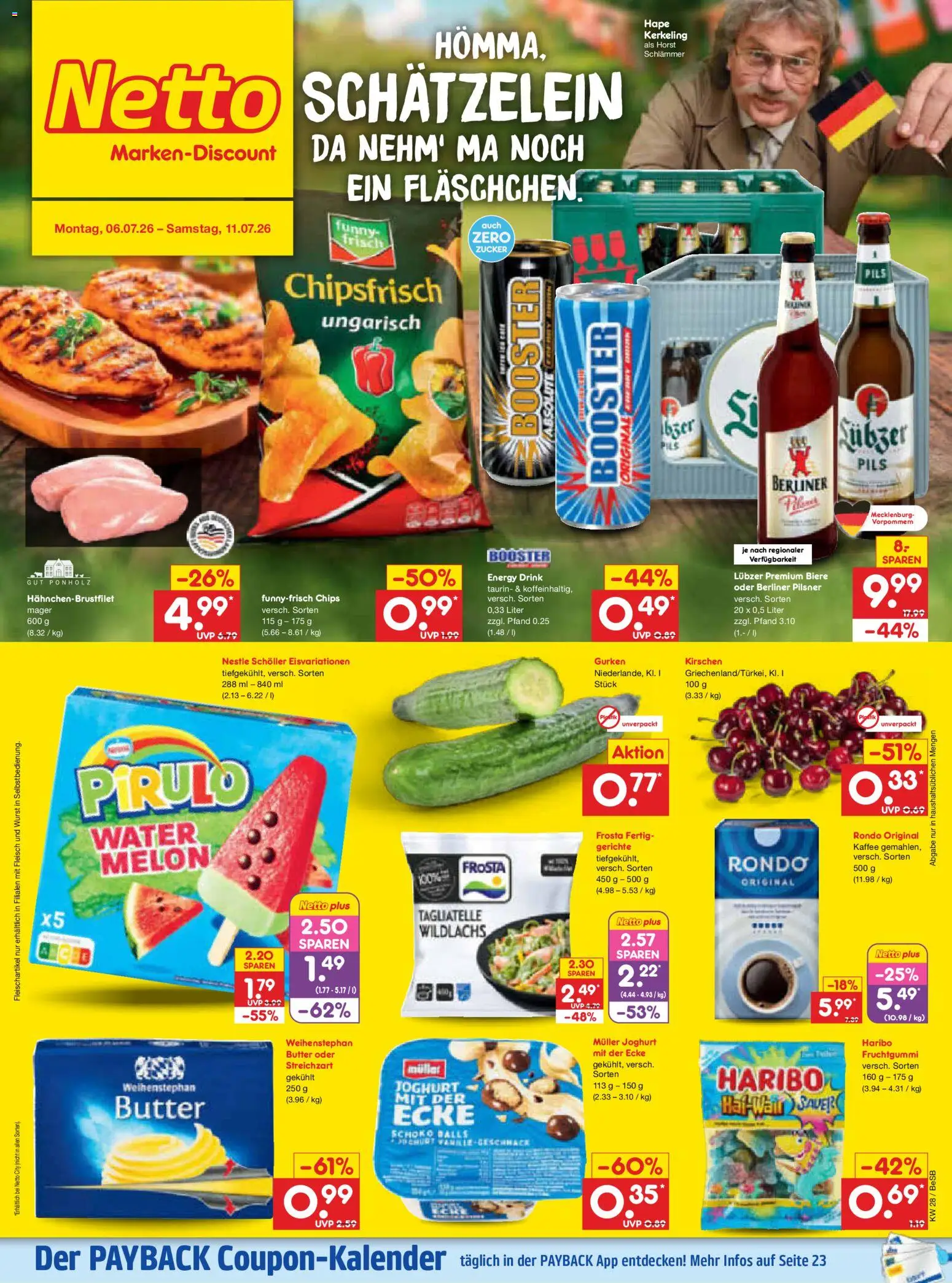 Netto Marken-Discount Prospekt – gültig ab 06.07.2026 | Seite: 1 | Produkte: Haribo, Energy, Joghurt, Pils