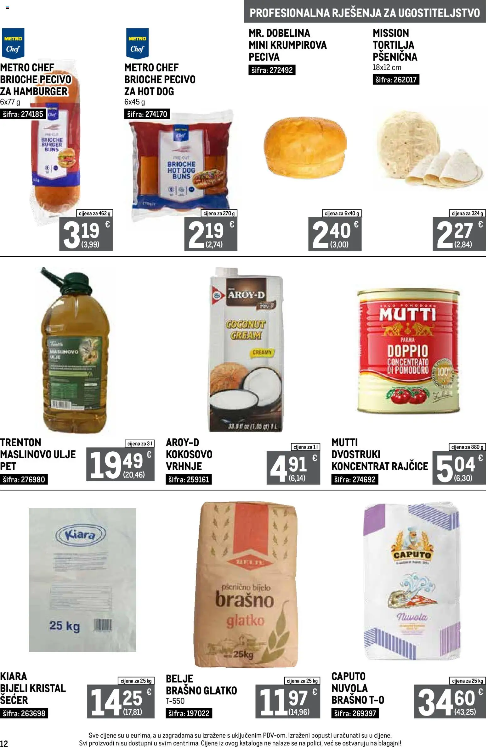 Metro katalog | vrijedi od 01.09.2026 | Stranica: 12 | Proizvodi: Ulje, Rajčice, Šećer, Hamburger