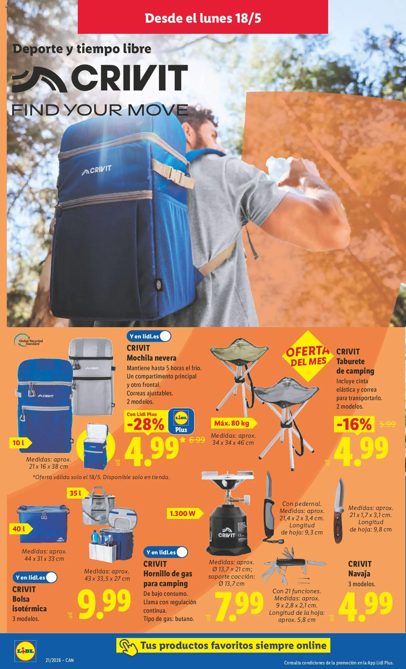 Lidl folleto de bazar │ válido desde el 18.05.2026 | Página: 6 | Productos: Taburete, Mochila, Bolsa, Nevera