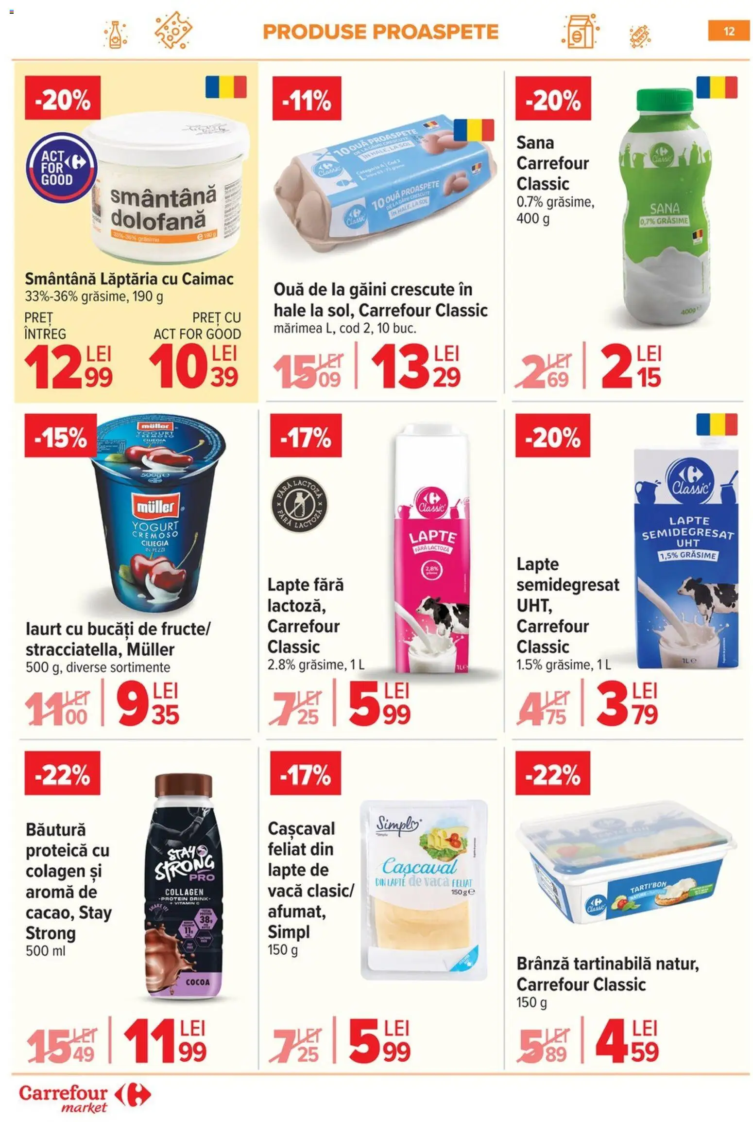 Noul catalog Carrefour – valabil de la 10.06.2026 | Pagină: 12 | Produse: Pară, Cașcaval, Brânză, Ouă