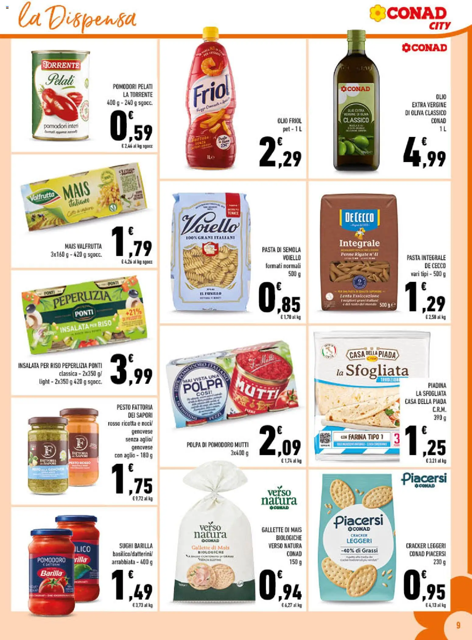 Volantino Conad del 17.06.2026 | Pagina: 9 | Prodotti: Riso, Gallette, Ricotta, Mais