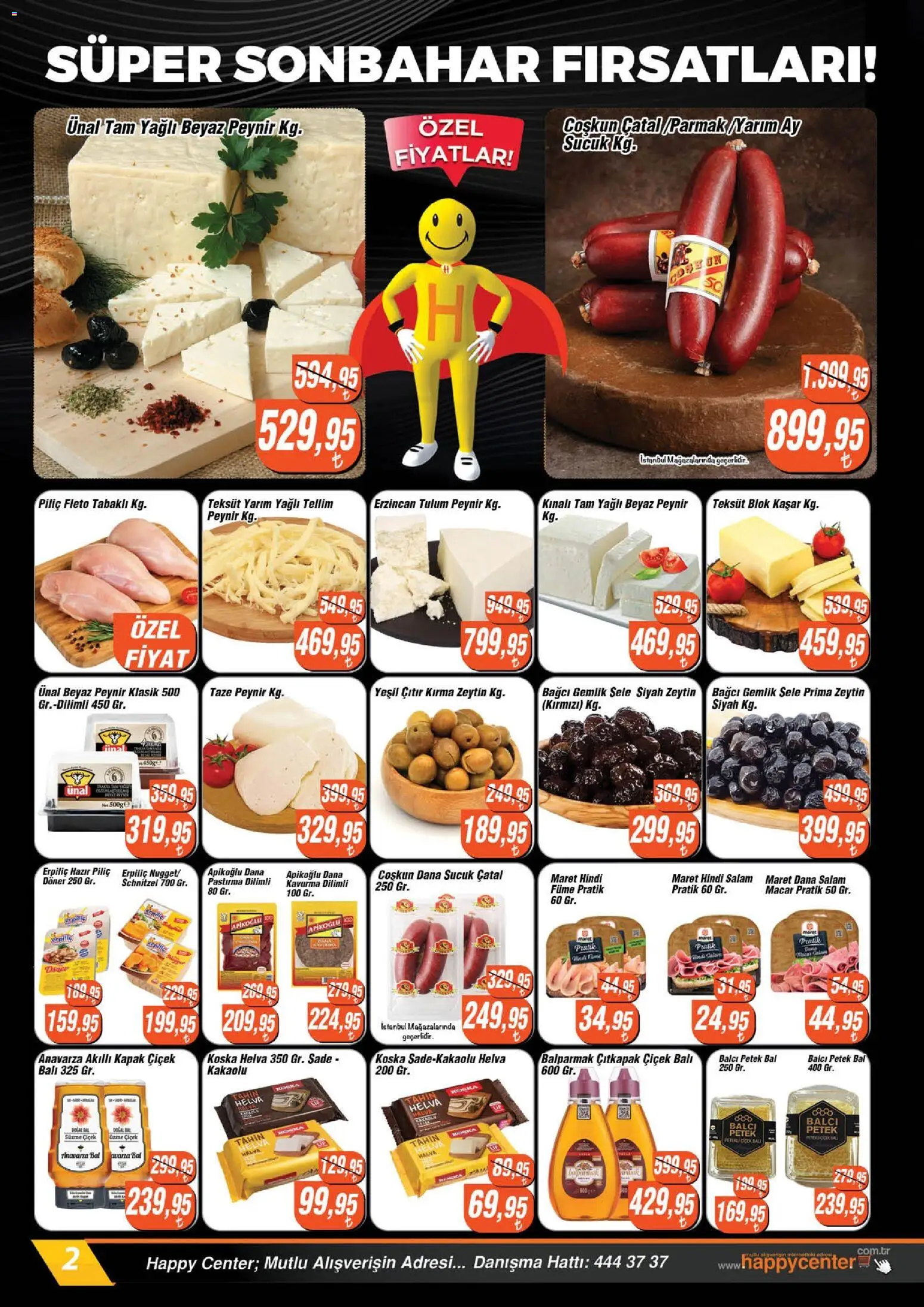 Happy Center Katalog - 07 Ekim 2026 tarihinden itibaren geçerlidir | Sayfa: 2 | Ürünler: Peynir, Salam, Tulum, Sucuk
