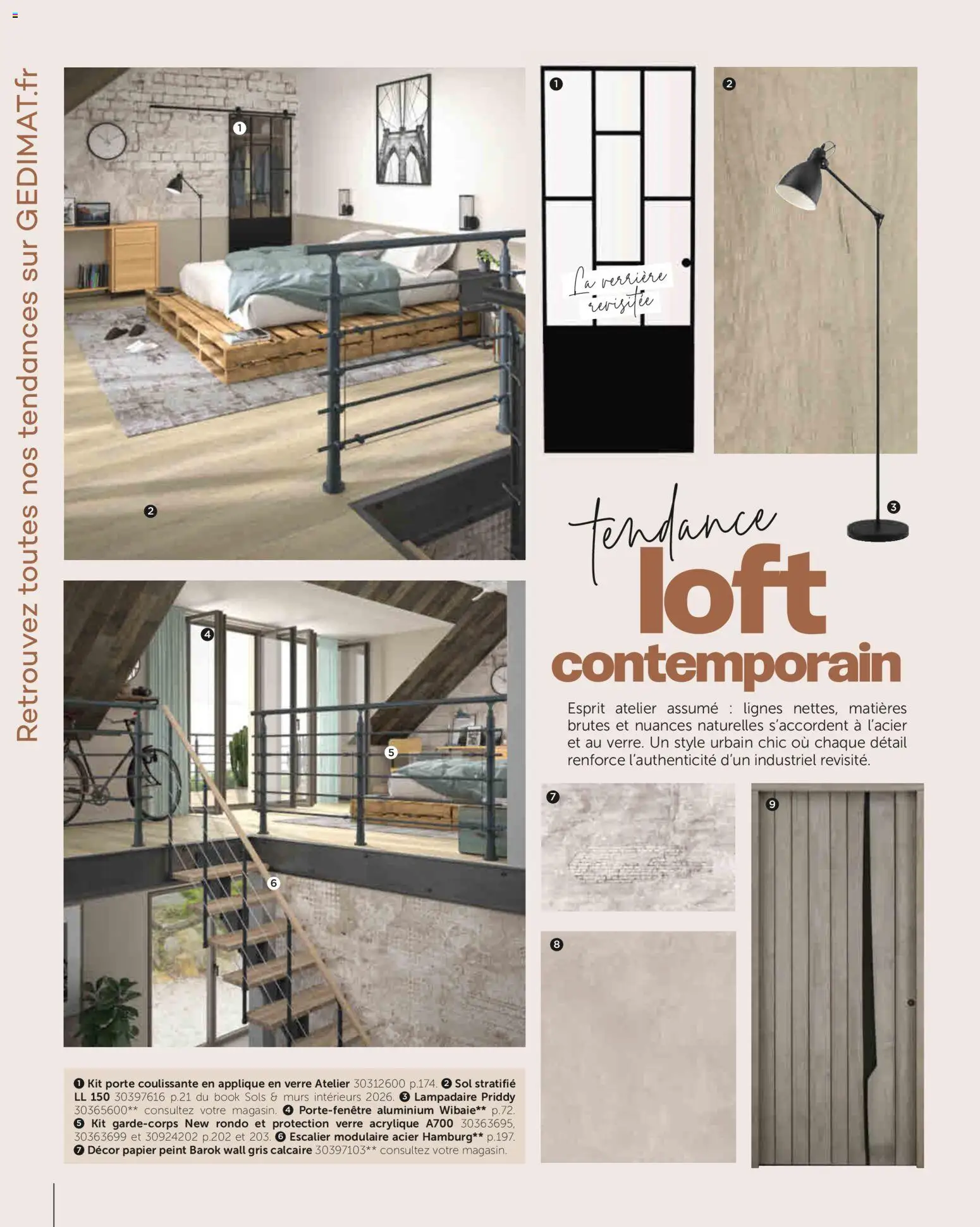 {H1} | Page: 44 | Produits: Lampadaire, Verrière, Porte, Papier peint