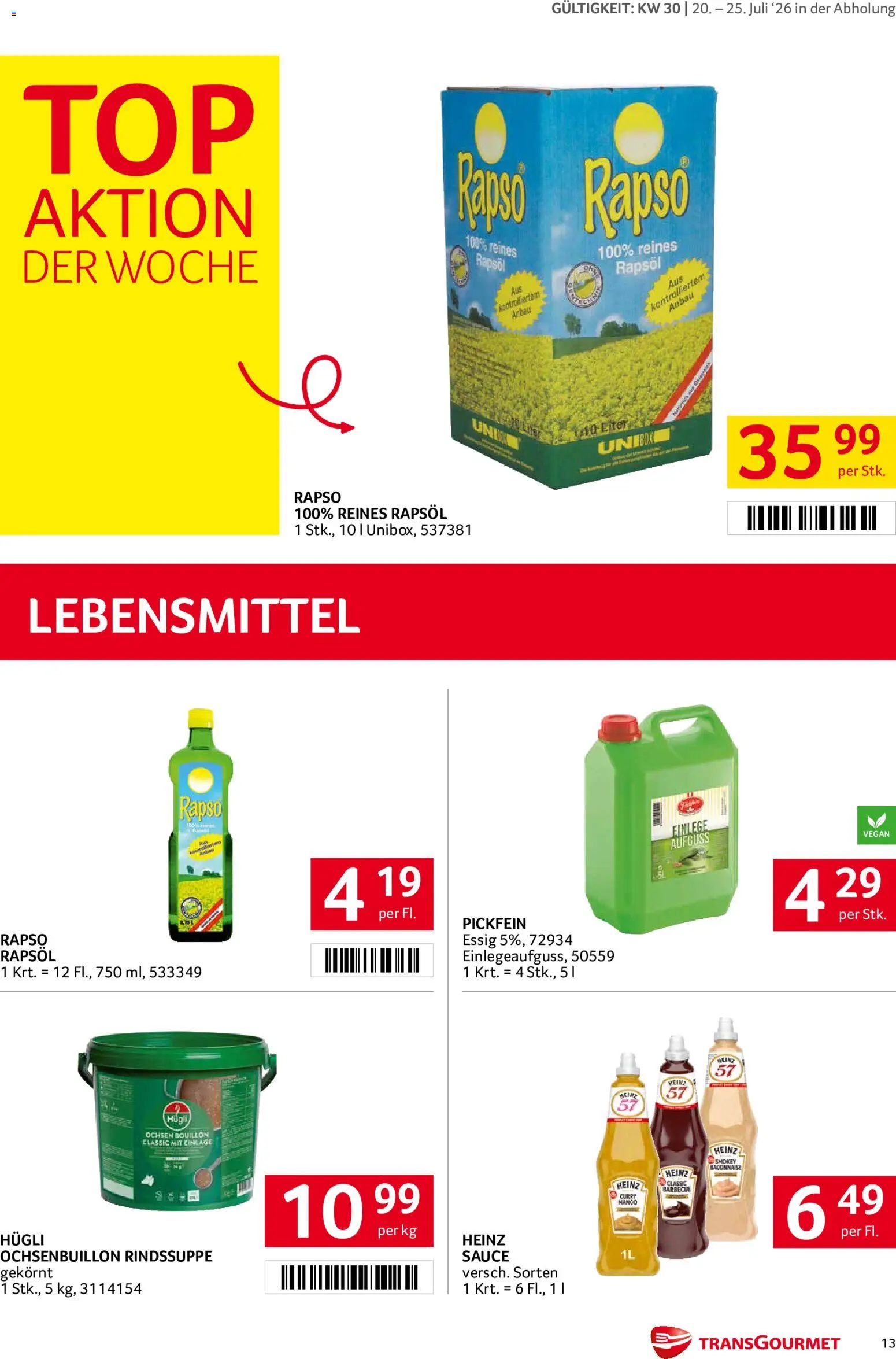 Transgourmet Flugblatt gültig ab 20.07.2026 | Seite: 12 | Produkte: Mango, Libacomb