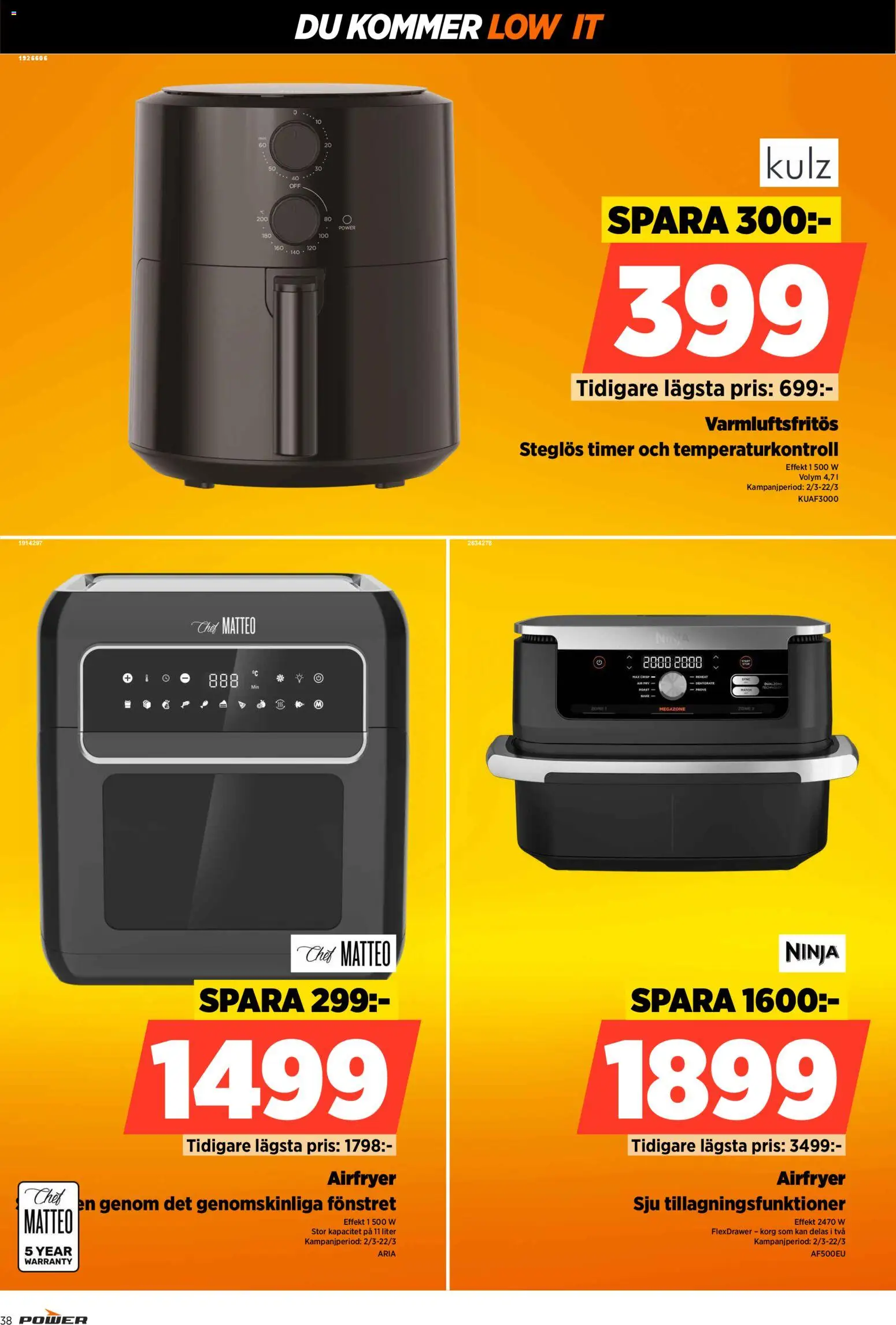 Power reklamblad aktuell från 09.03.2026 | Sida: 38 | Produkter: Korg, Airfryer