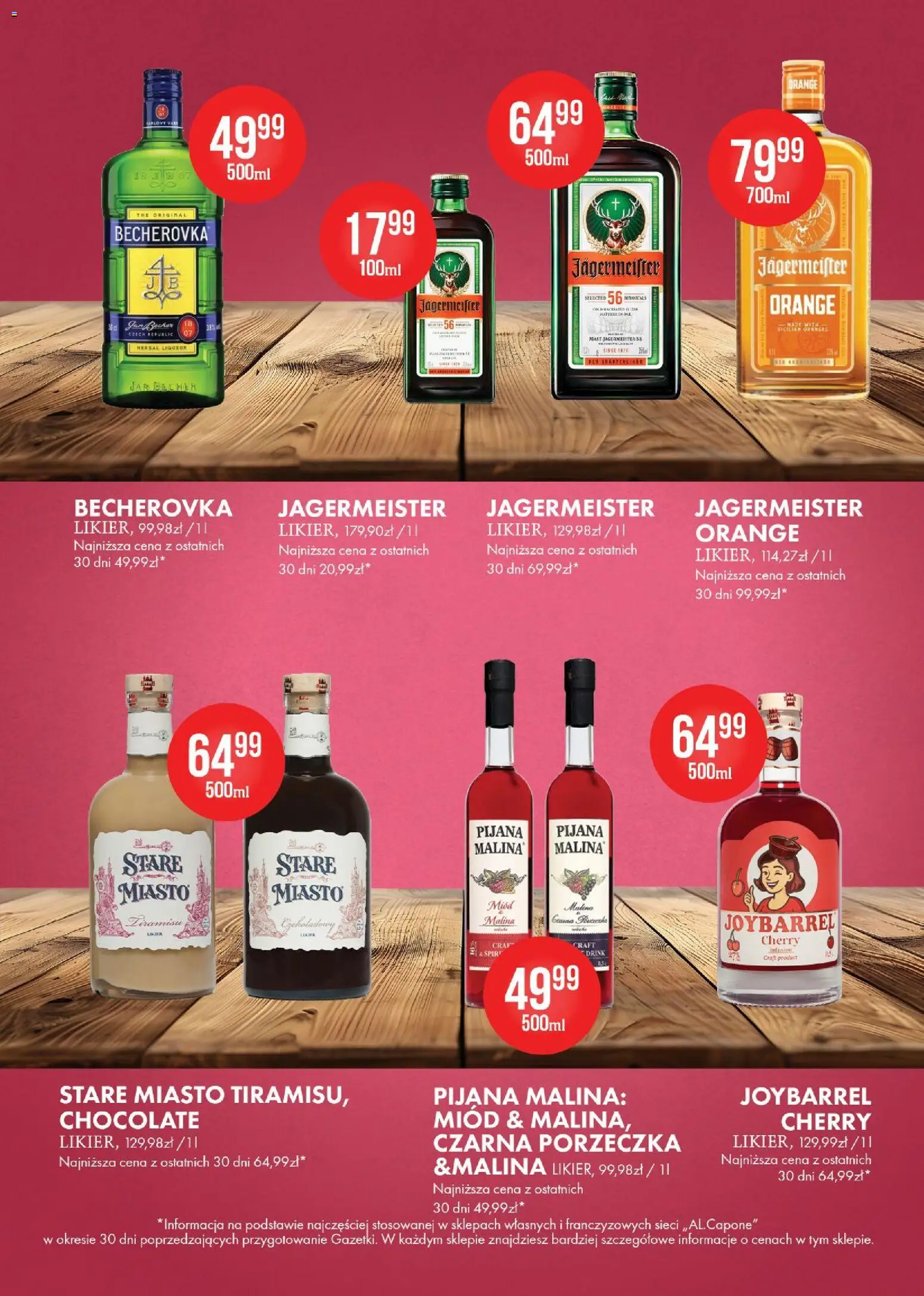 Al.Capone gazetka od 06.07.2026 | Strona: 15 | Produkty: Miód, Becherovka, Porzeczka, Jagermeister