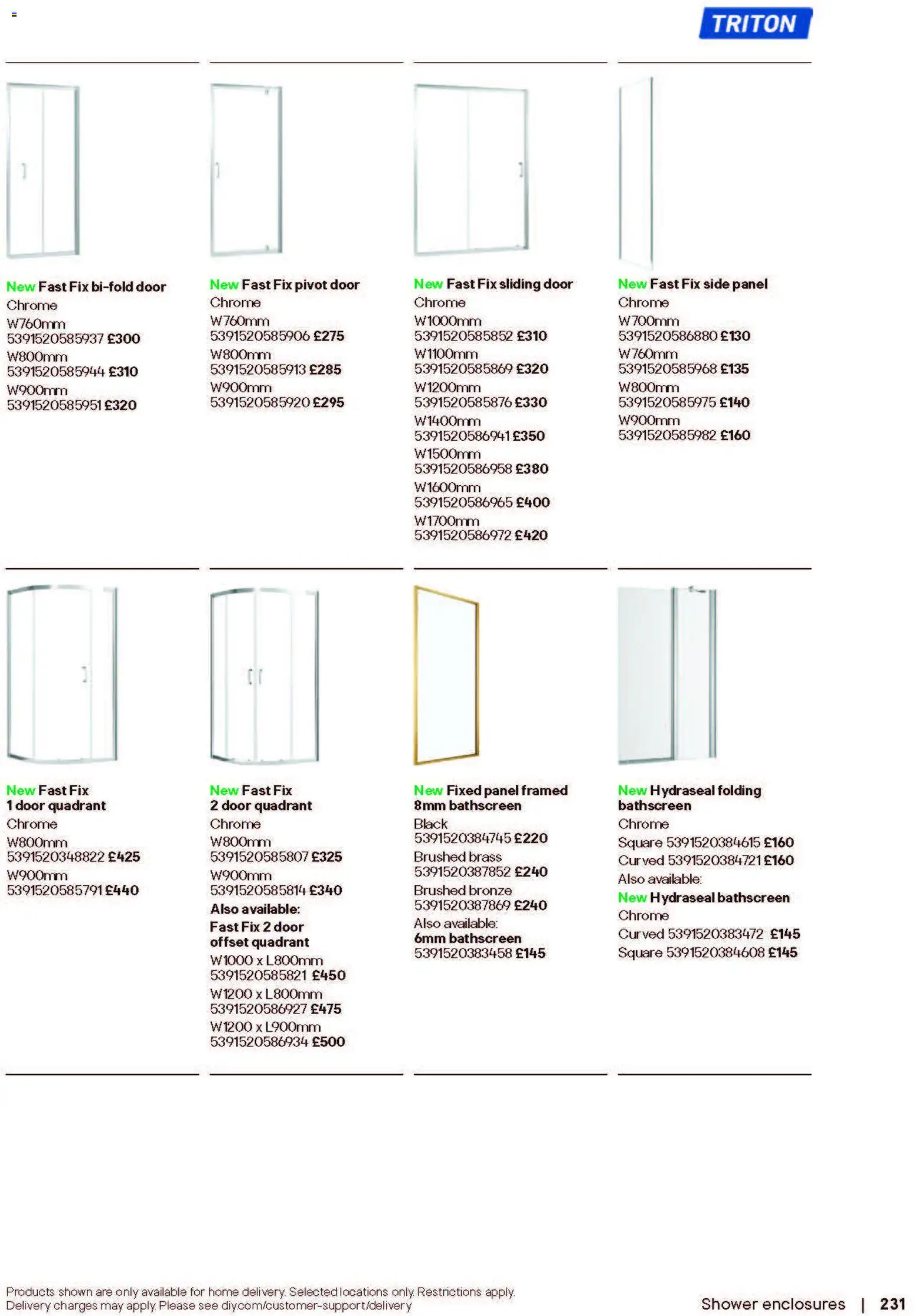 {H1} | Page: 231 | Products: Shower, Door