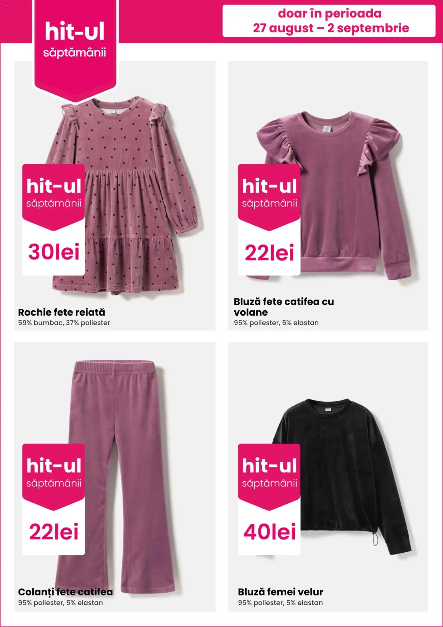 Noul catalog Pepco – valabil de la 27.08.2026 | Pagină: 2 | Produse: Rochie, Bluză, Colanți