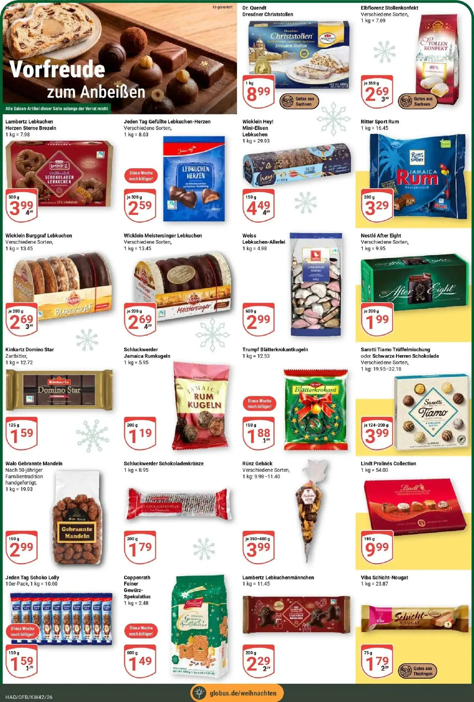Globus Prospekt Halle (saale) (ab 12.10.2026) » Angebote online | Seite: 5 | Produkte: Schokolade, Mandeln, Rumkugeln, Lindt