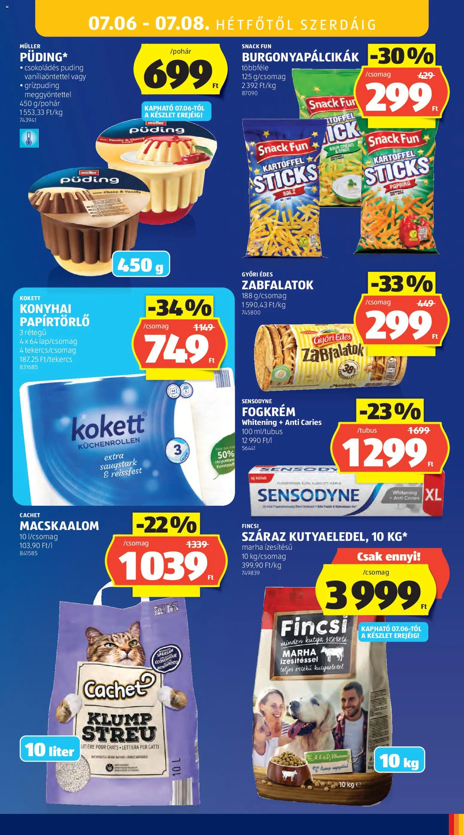 Aldi akciós ujság - amely érvényes a következő dátumtól: 2026.07.02. | Oldal: 41 | Termékek: Puding, Macskaalom, Kutyaeledel, Fogkrém