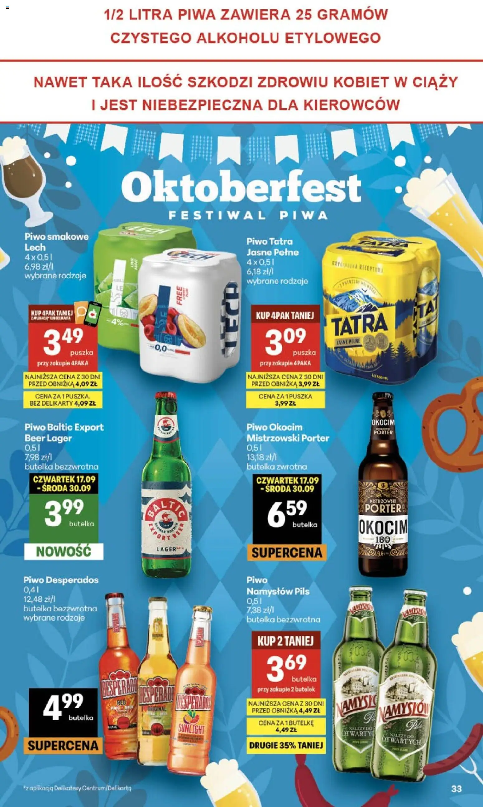 Delikatesy Centrum gazetka od 24.09.2026 | Strona: 33 | Produkty: Lech, Delikatesy, Piwo Desperados, Piwo