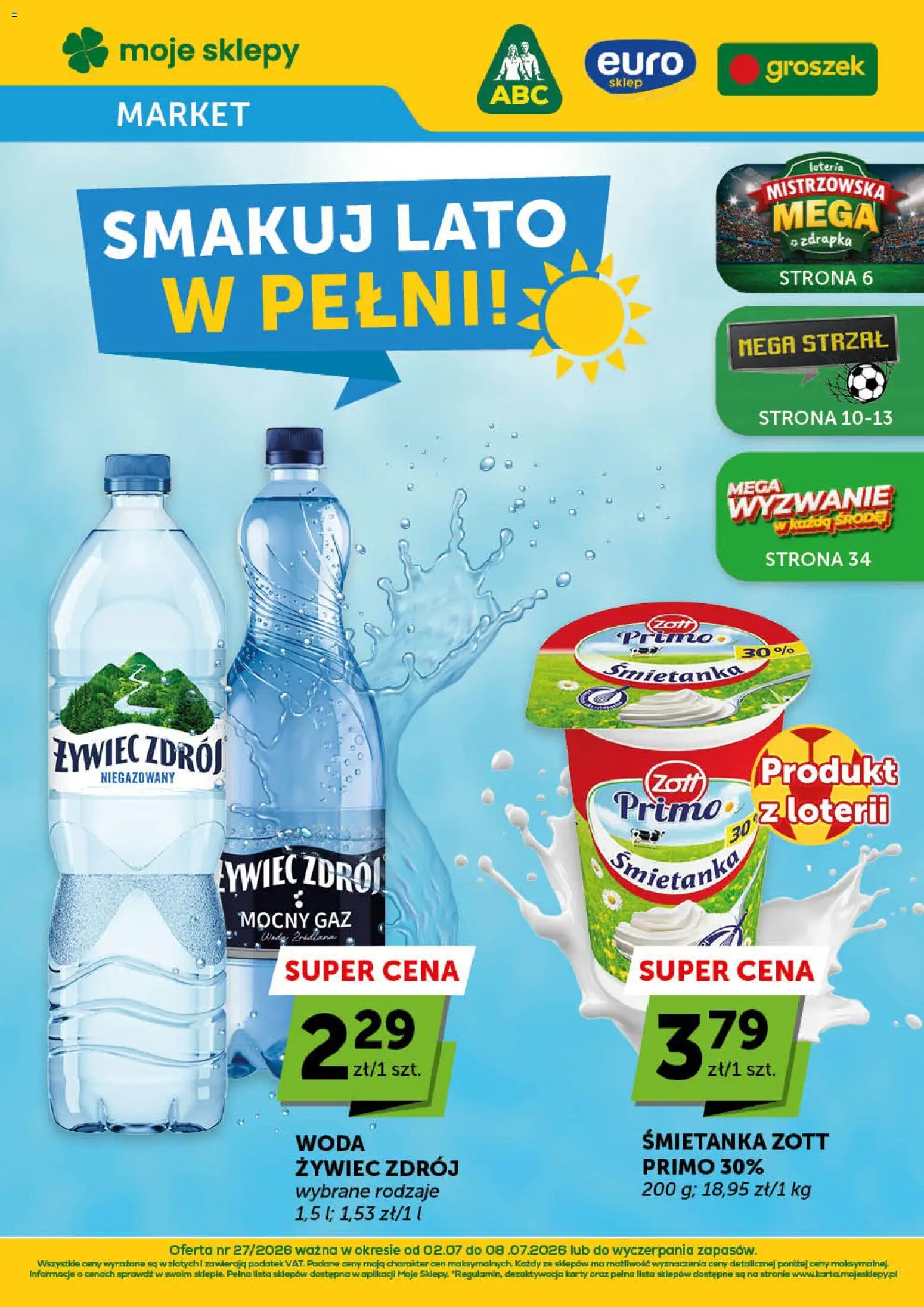 ABC gazetka - Market od 02.07.2026 | Strona: 1 | Produkty: Groszek, Woda