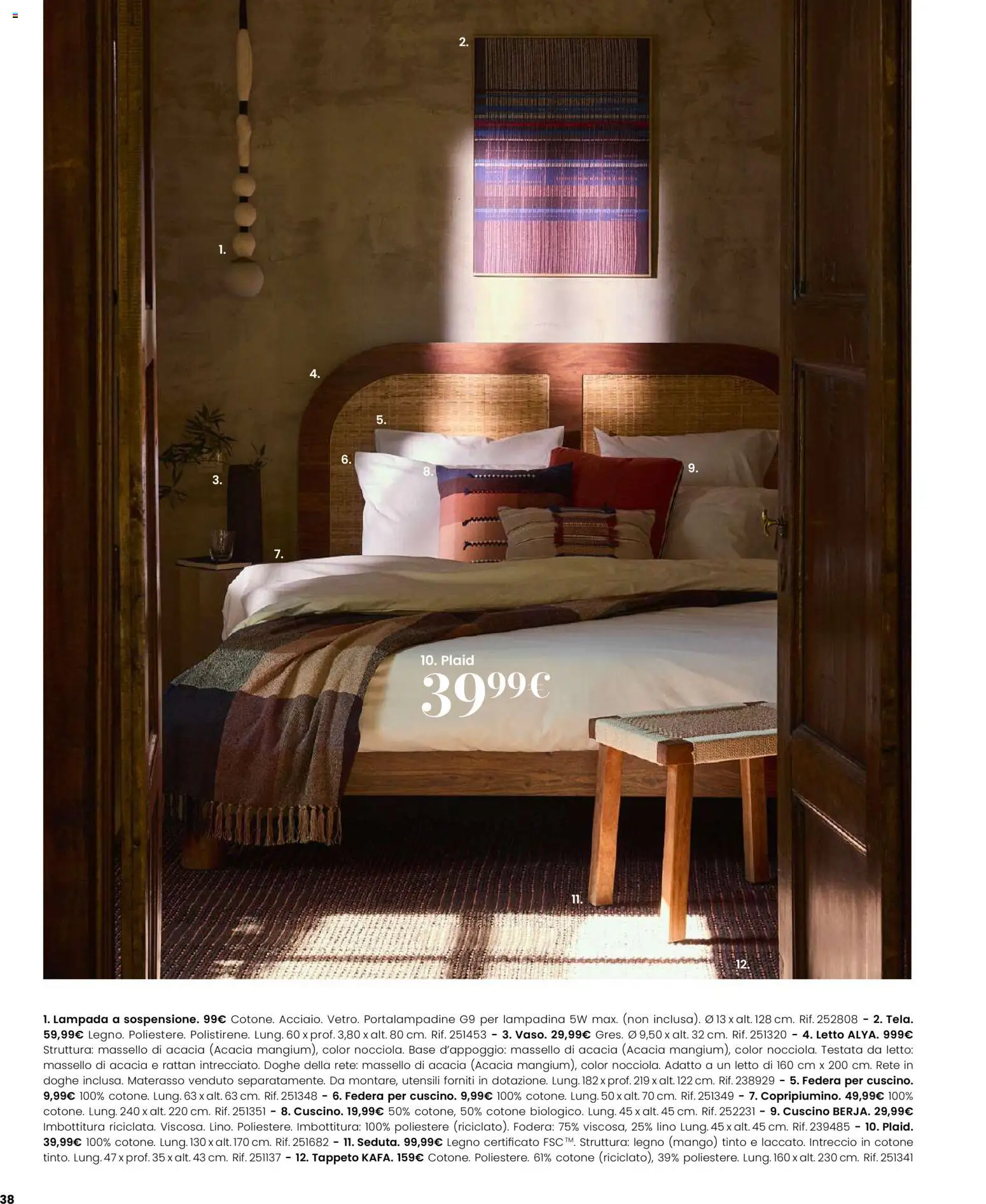 Volantino Maisons du Monde del 12.02.2026 | Pagina: 38 | Prodotti: Letto, Materasso, Cuscino, Tappeto