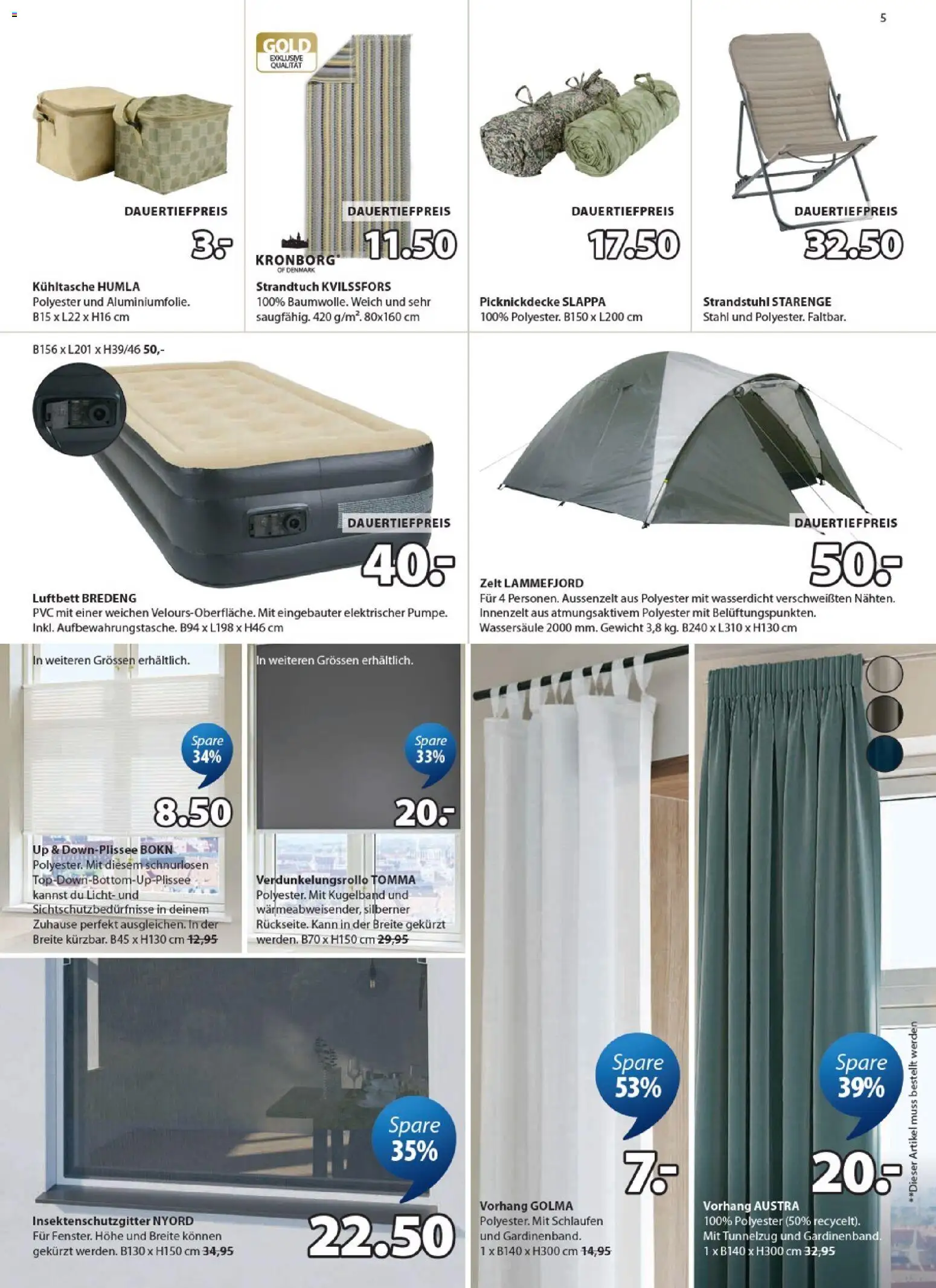 JYSK aktionen – gültig ab 27.05.2026 | Seite: 5 | Produkte: Strandtuch, Vorhang, Gewicht