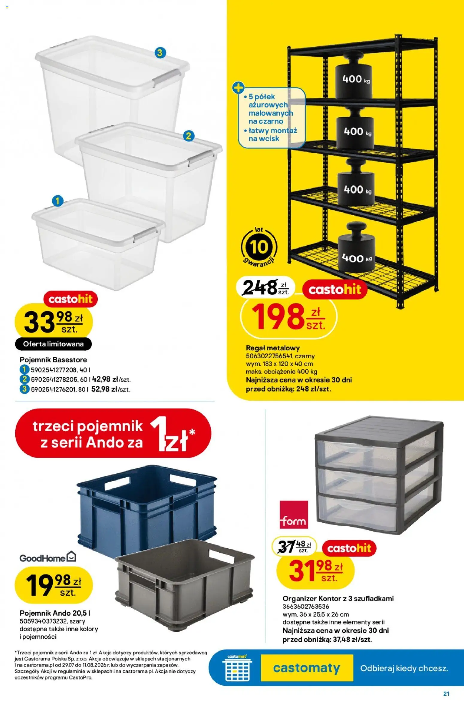 Castorama gazetka od 29.07.2026 | Strona: 21 | Produkty: Regał metalowy, Regał