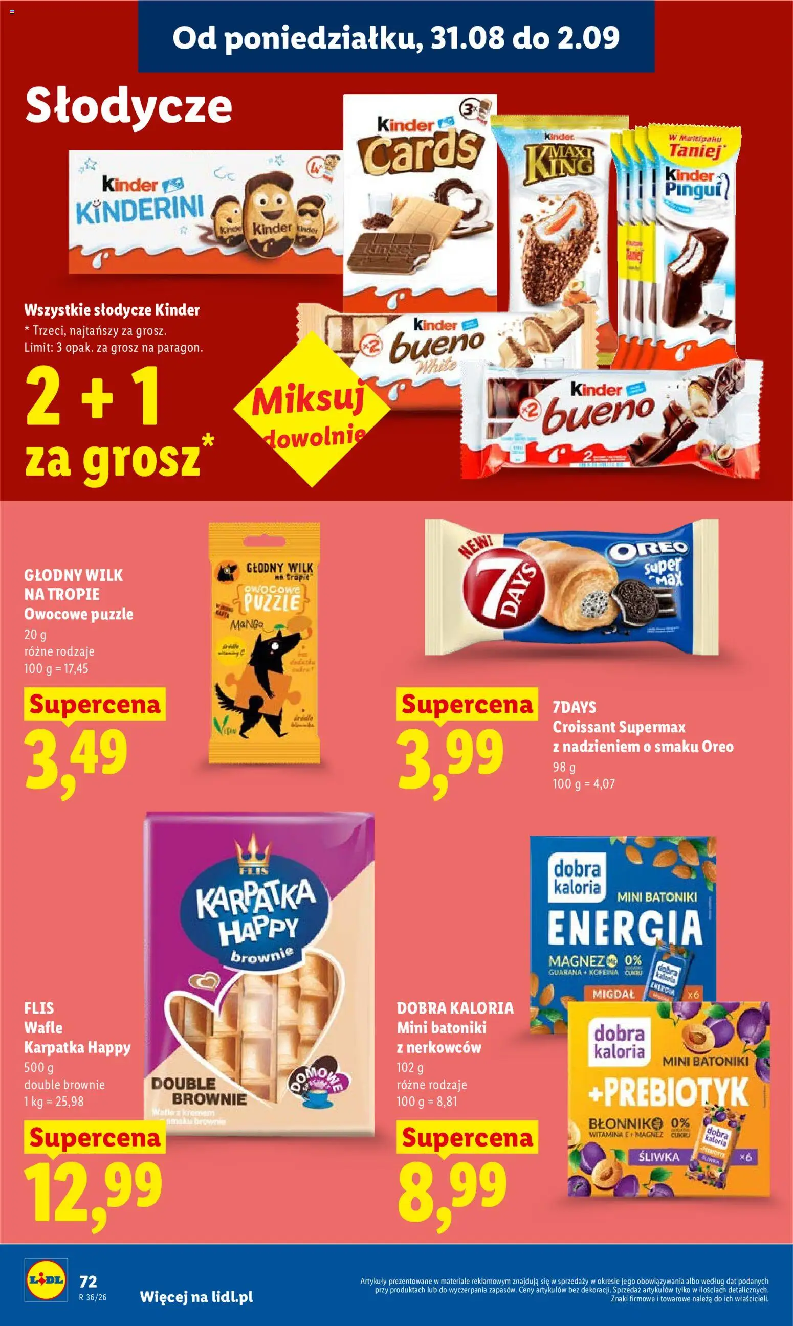 Lidl Polsko leták od 31.08.2026 | Strana: 74 | Produkty: Brownie, Croissant, Oreo, Kinder Bueno