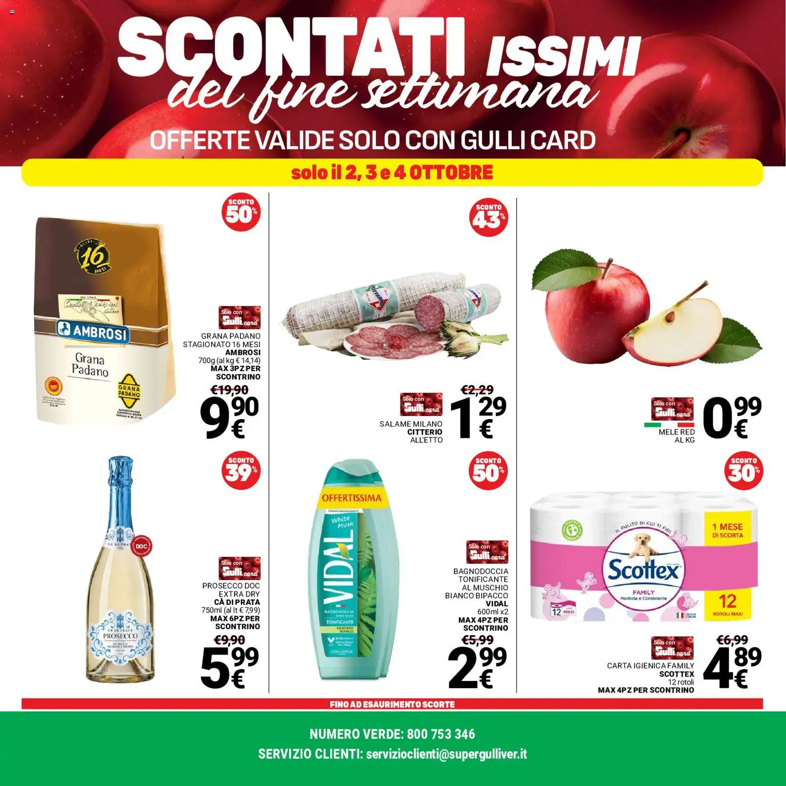 Volantino Gulliver del 29/09/2026 | Pagina: 40 | Prodotti: Salame, Mele, Prosecco, Grana Padano